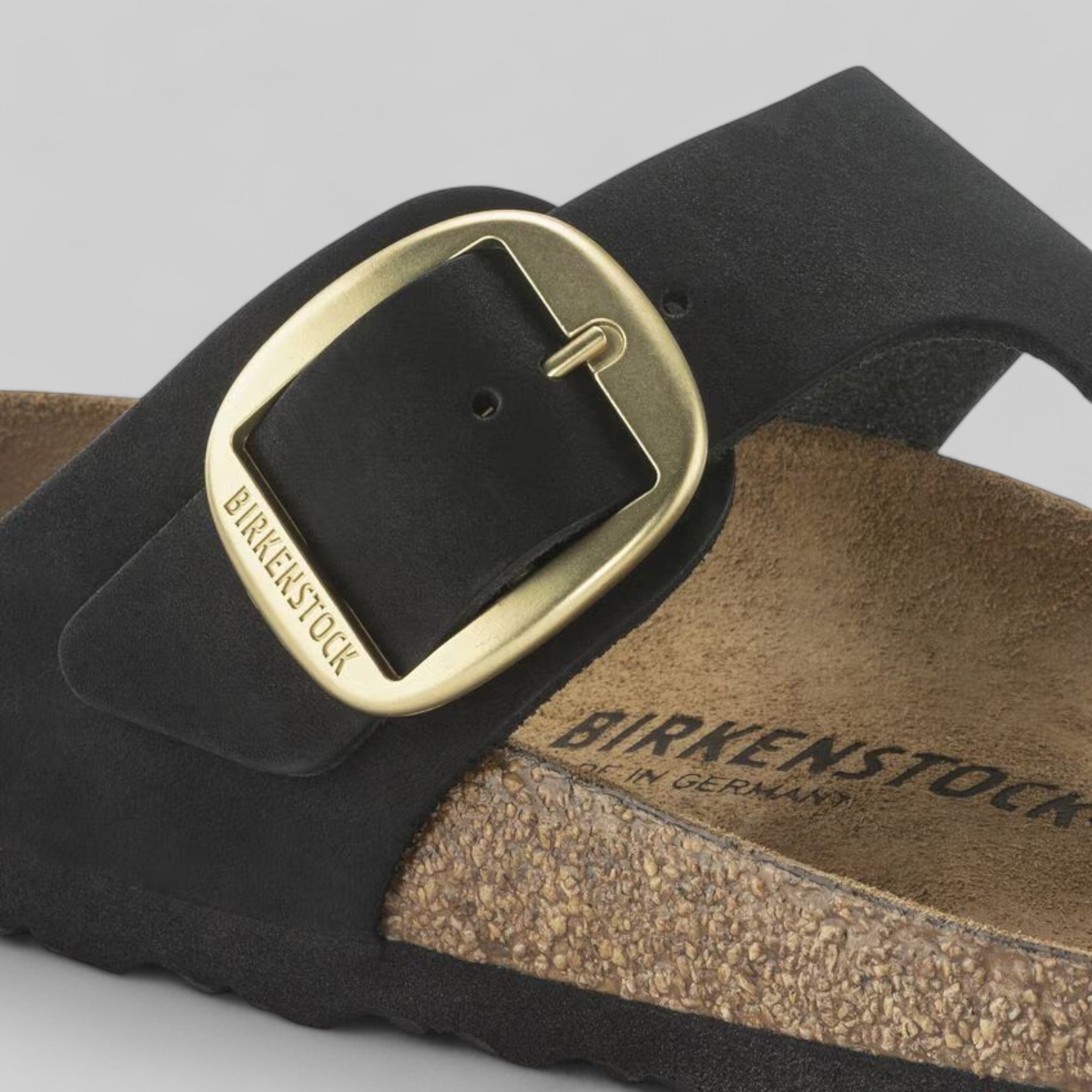 1024019 GIZEH BIG BUCKLE BLACK NUBUCK LEATHER