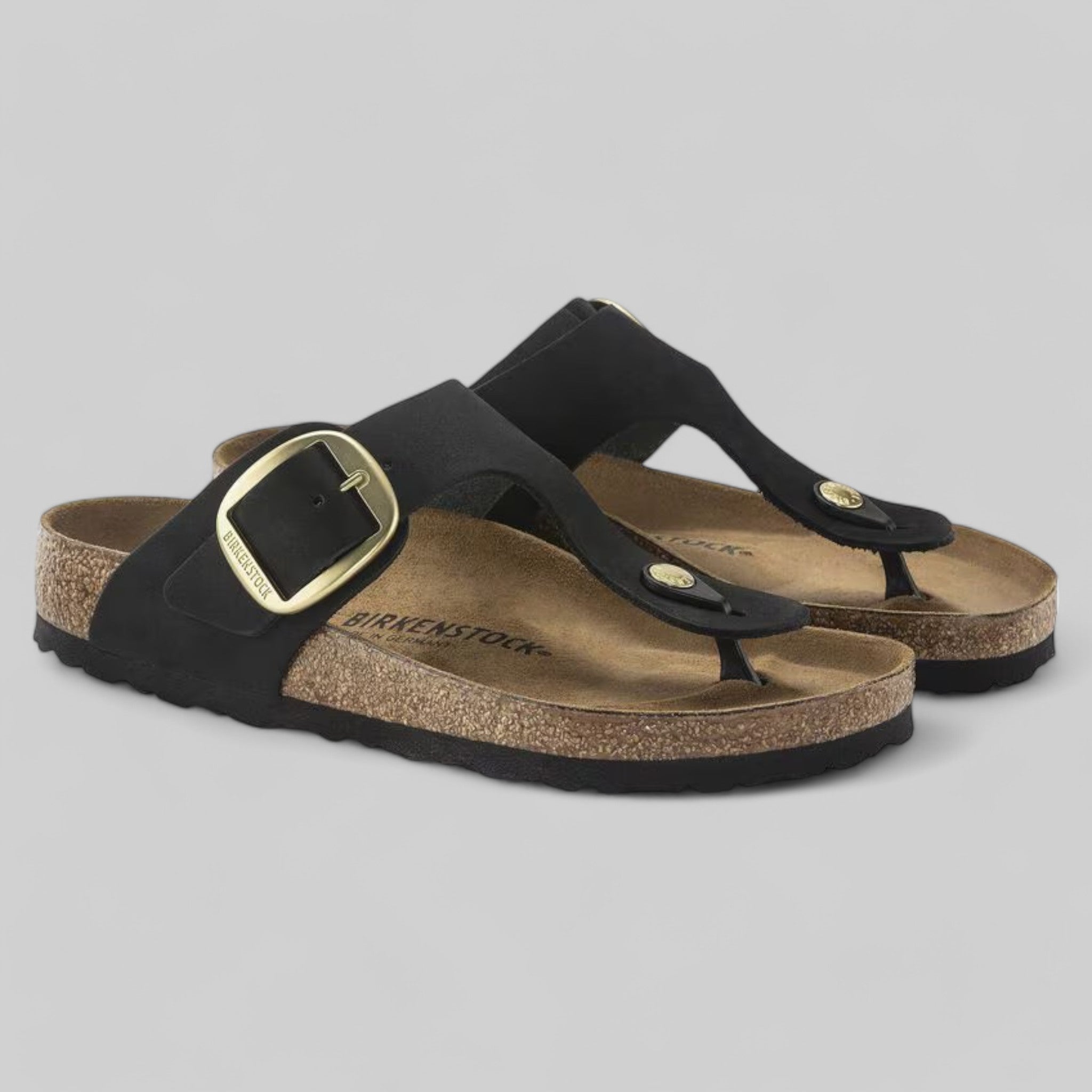 1024019 GIZEH BIG BUCKLE BLACK NUBUCK LEATHER