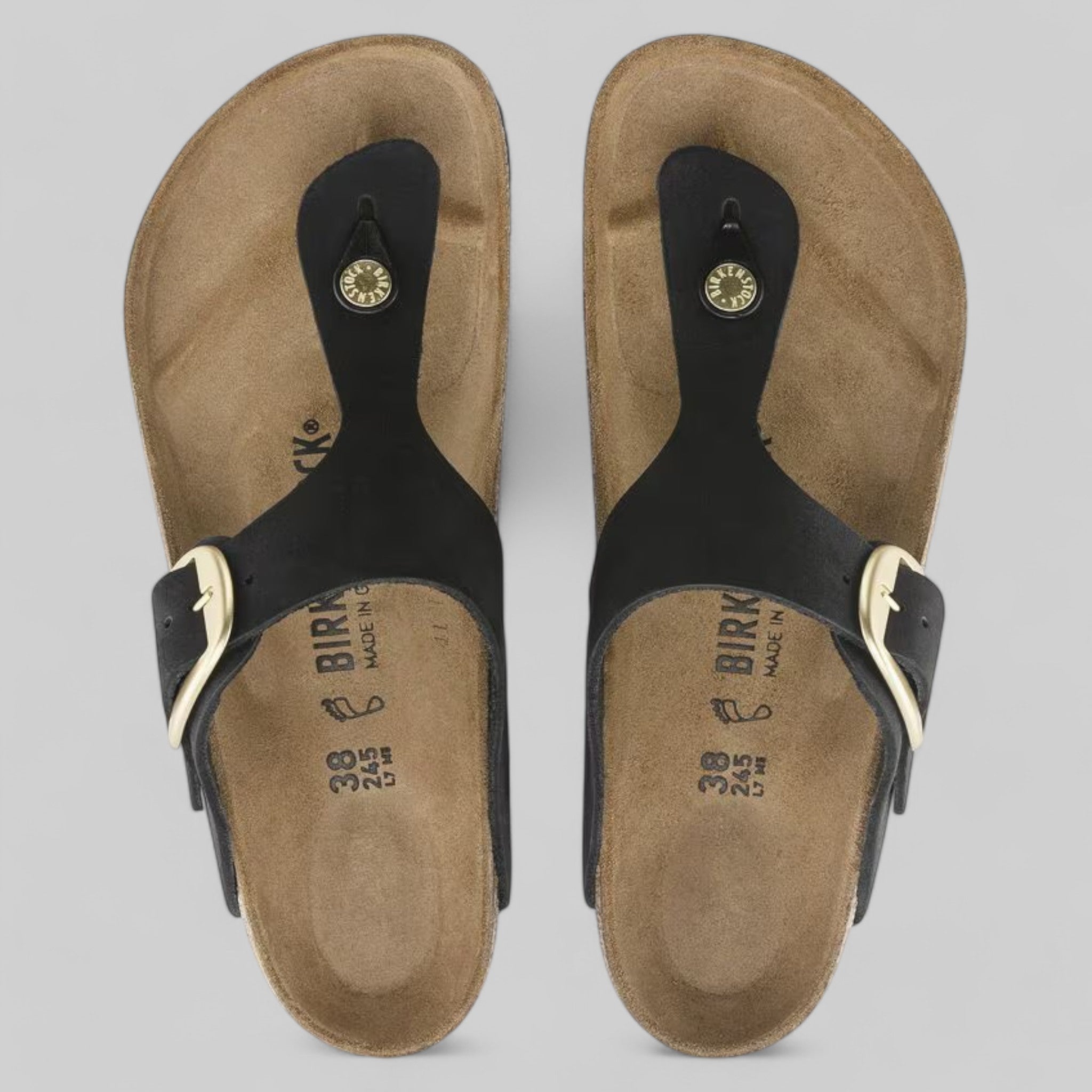 1024019 GIZEH BIG BUCKLE BLACK NUBUCK LEATHER