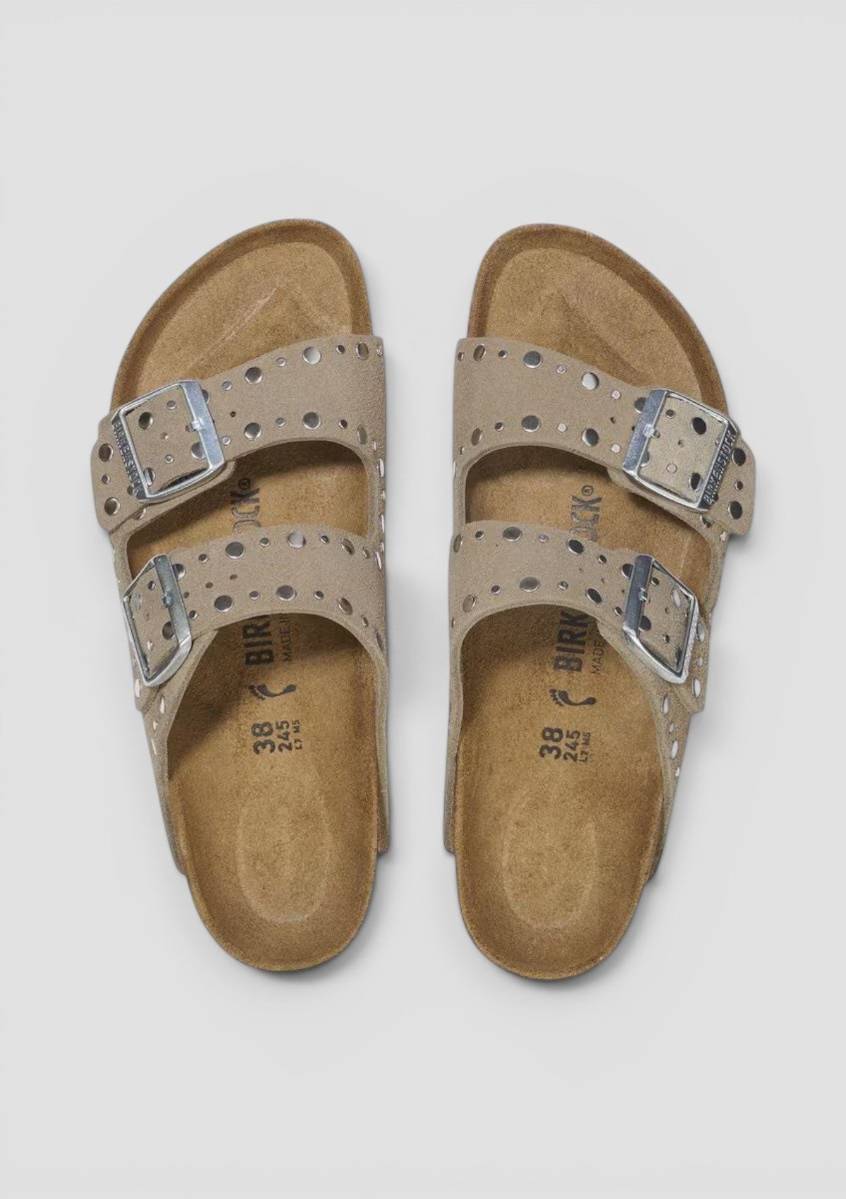 1029390 ARIZONA RIVET TAUPE SUEDE LEATHER