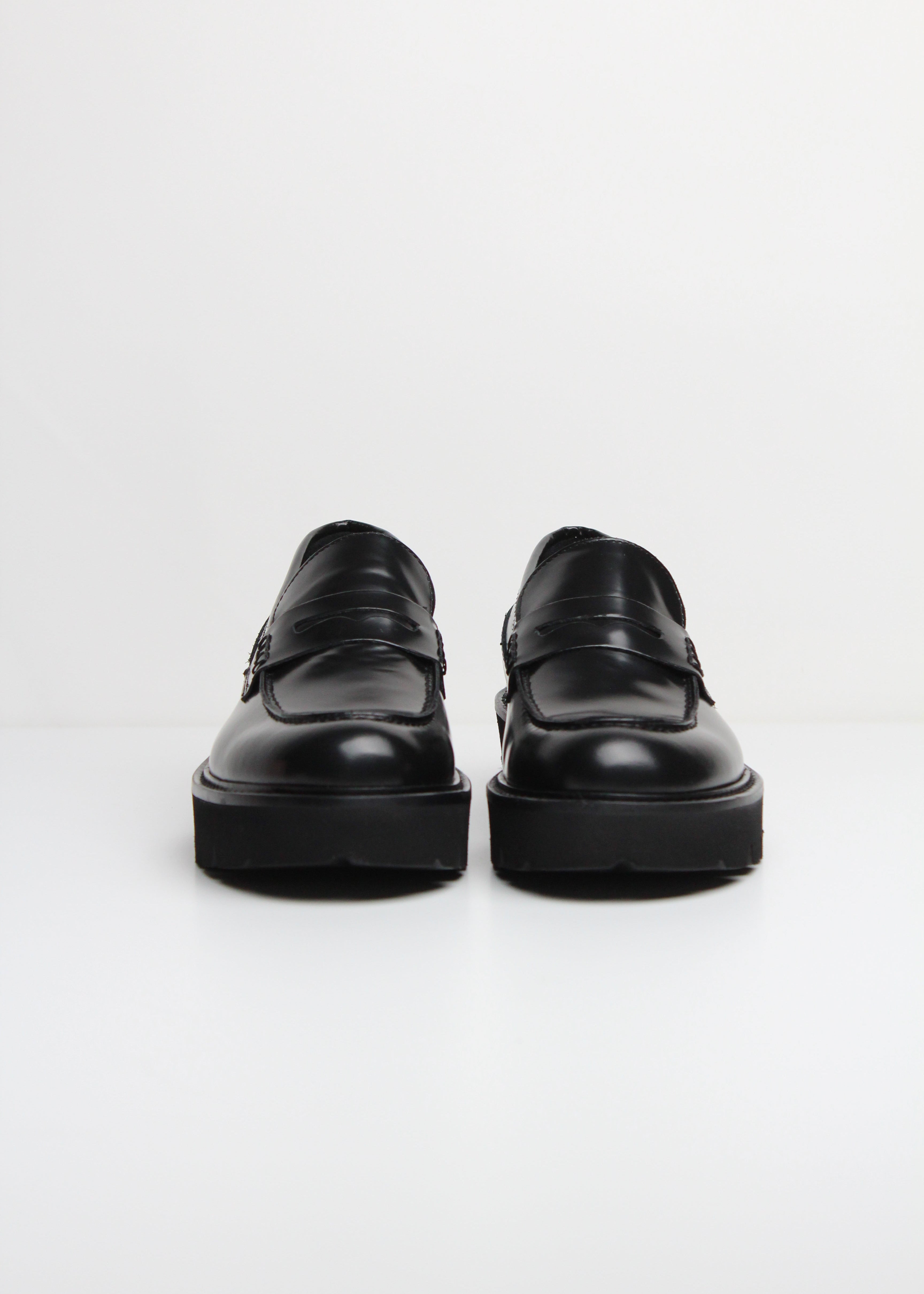 AI/SS25 1357 MOCASSINO IN PELLE SPAZZOLATA NERA