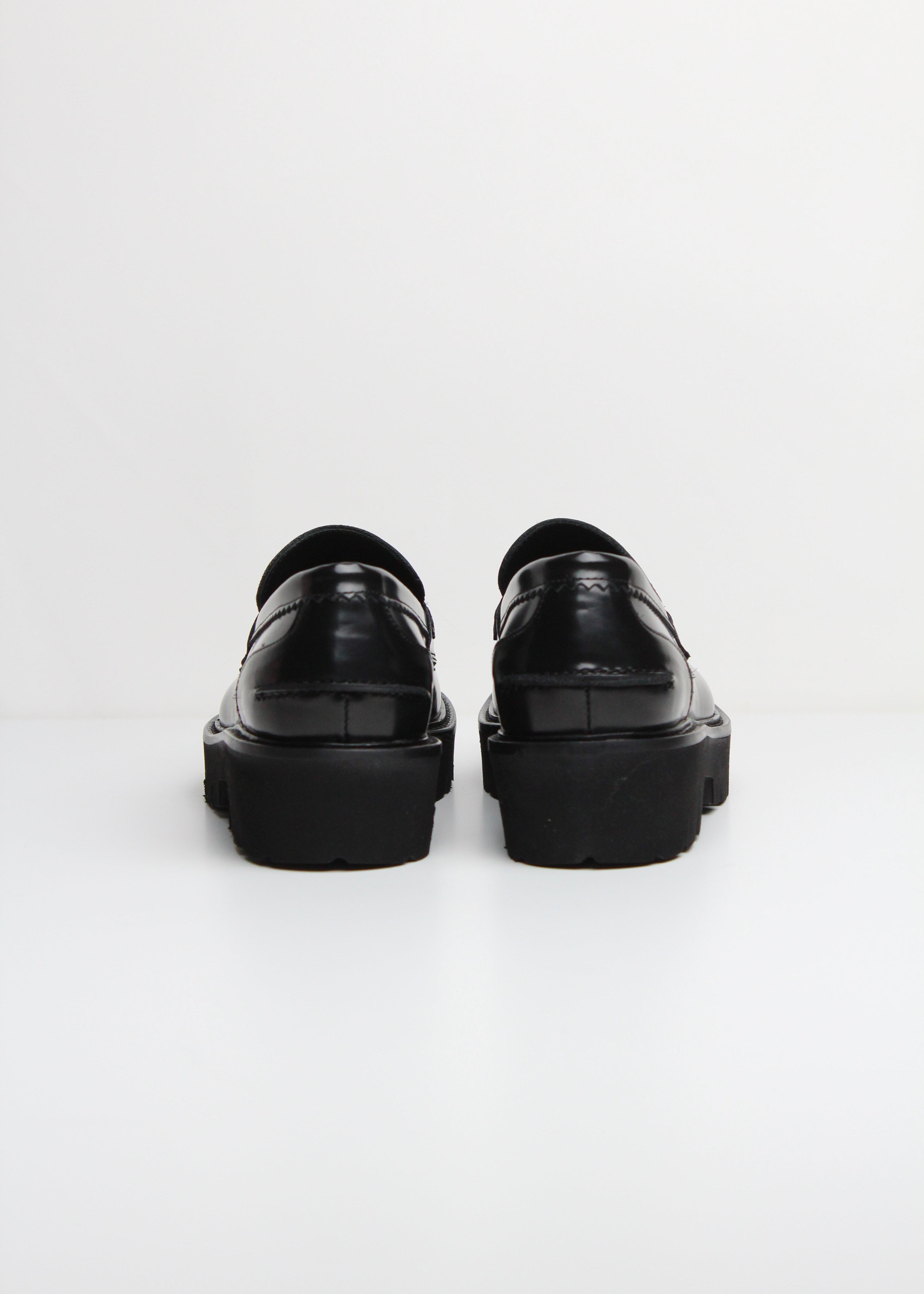 AI/SS25 1357 MOCASSINO IN PELLE SPAZZOLATA NERA