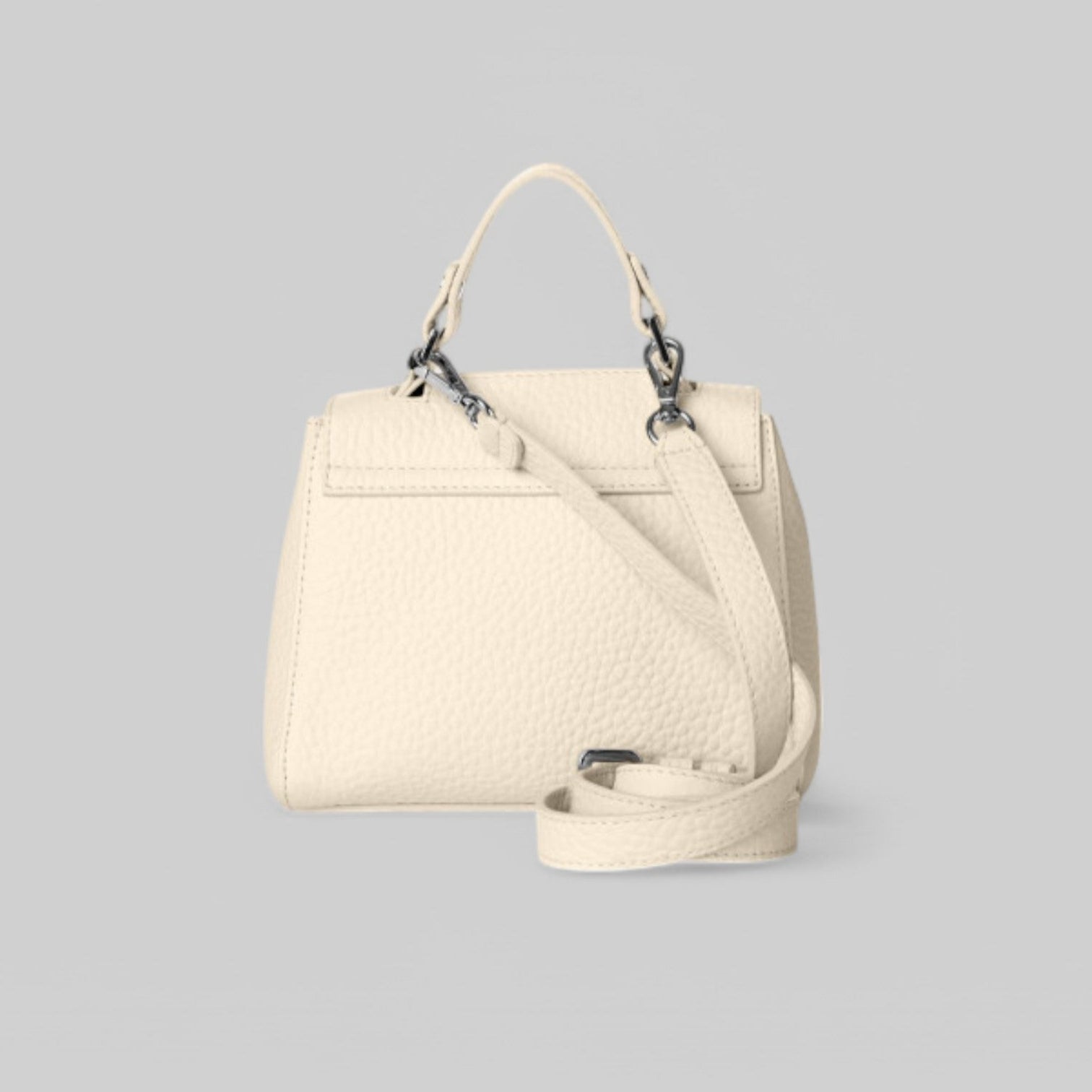 B02019-SOF BOORSA SVEVA SOFT MINI A MANO IN PELLE CON TRACOLLA COL.AVORIO