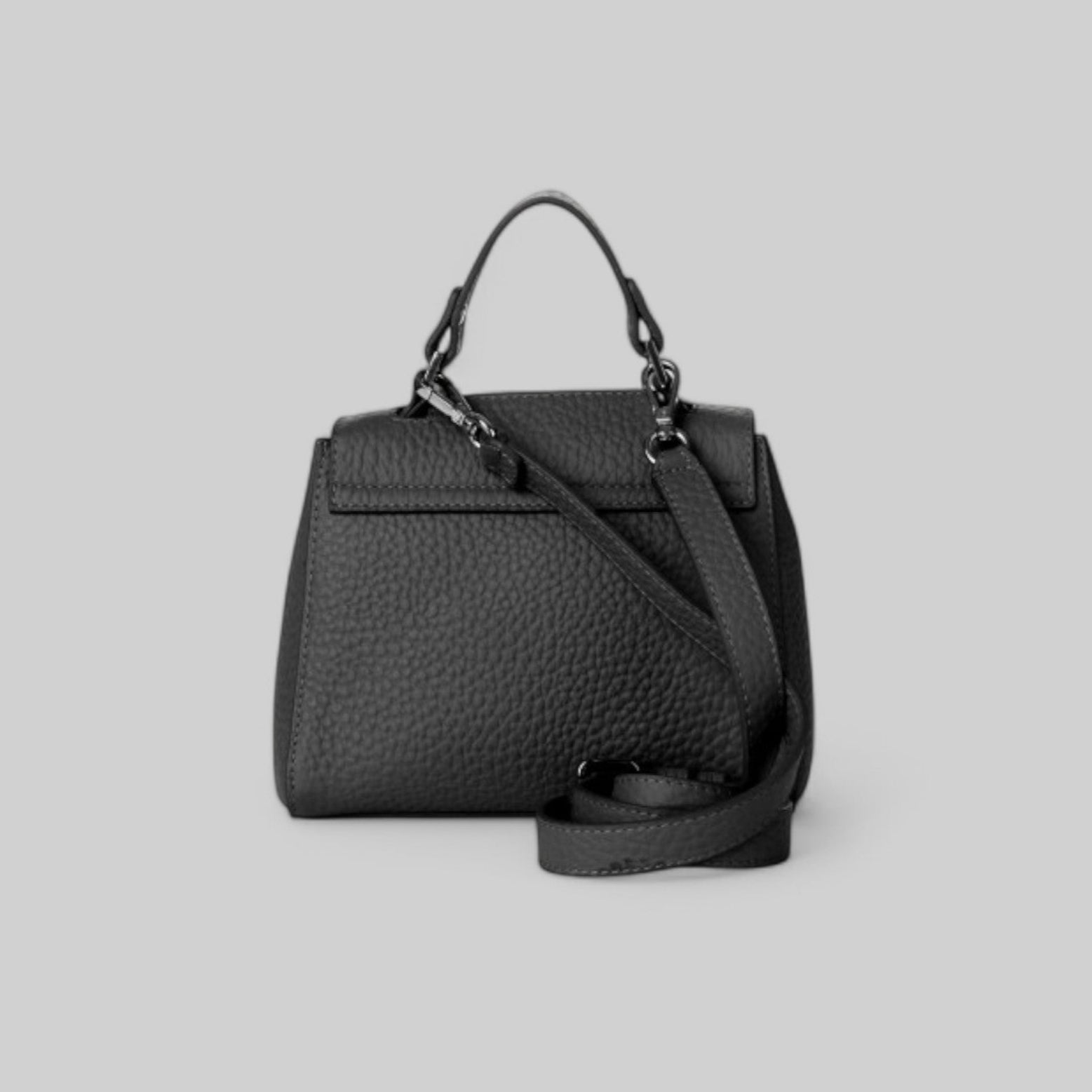 B02019-SOF BOORSA SVEVA SOFT MINI A MANO IN PELLE CON TRACOLLA COL. NERO
