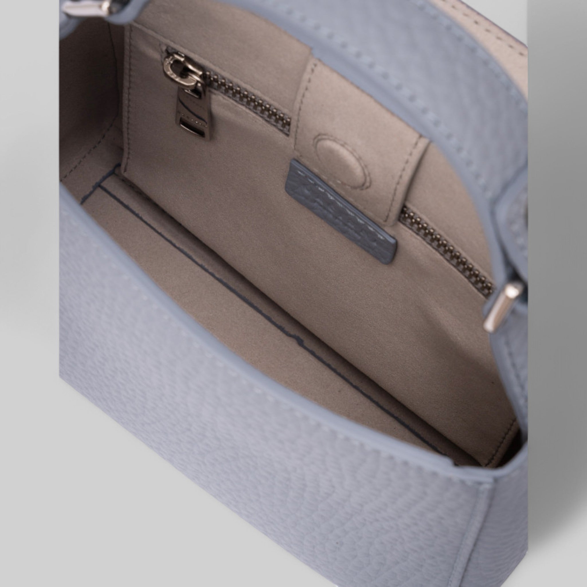 B02019-SOF BOORSA SVEVA SOFT MINI A MANO IN PELLE CON TRACOLLA COL. POLVERE