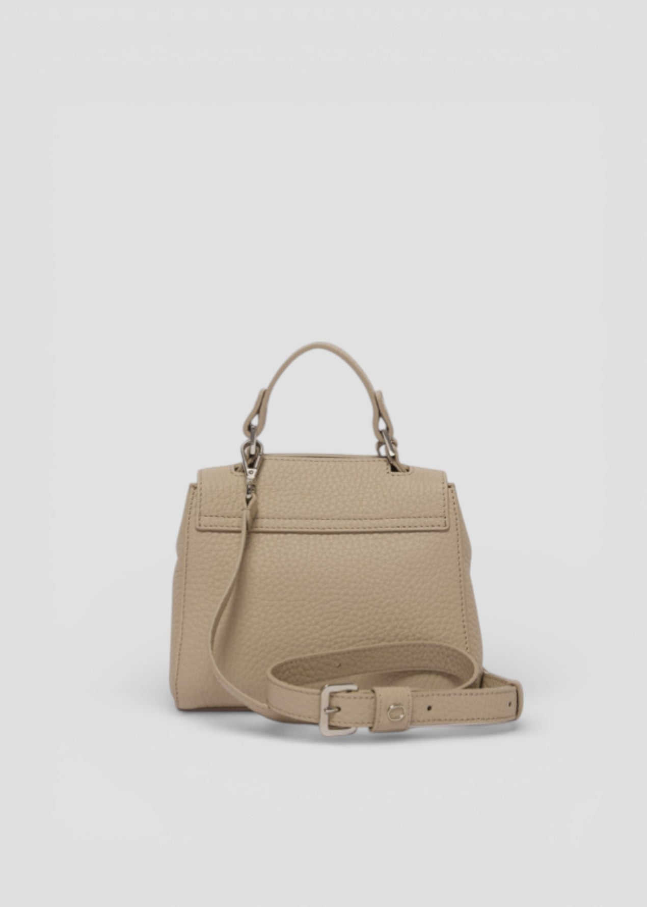 SS26-B02019-SOF BORSA SVEVA SOFT MINI A MANO IN PELLE CON TRACOLLA SABBIA