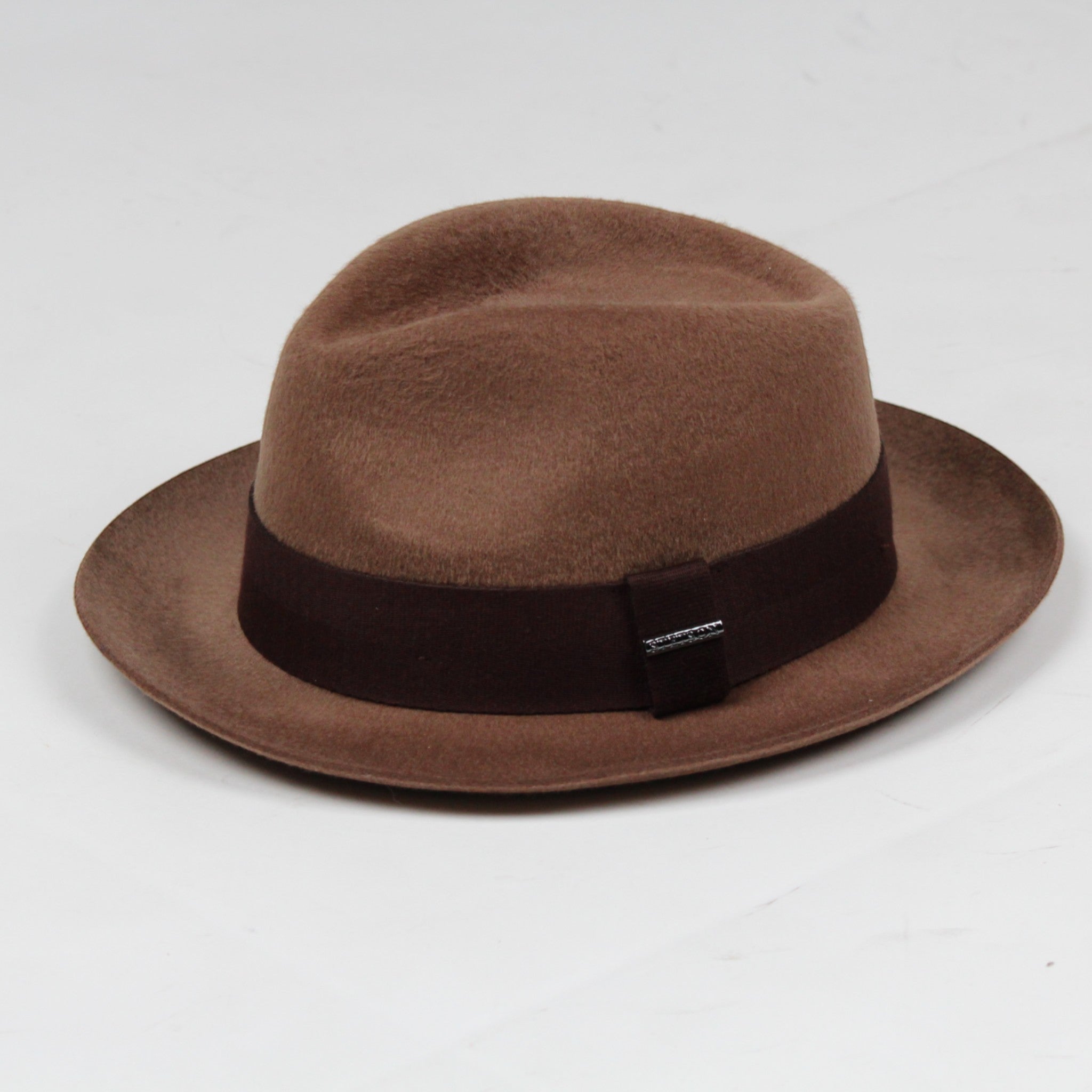 CAPPELLO FEDORA CASTAGNO 67 IN FELTRO DI LANA CAMOSCIO
