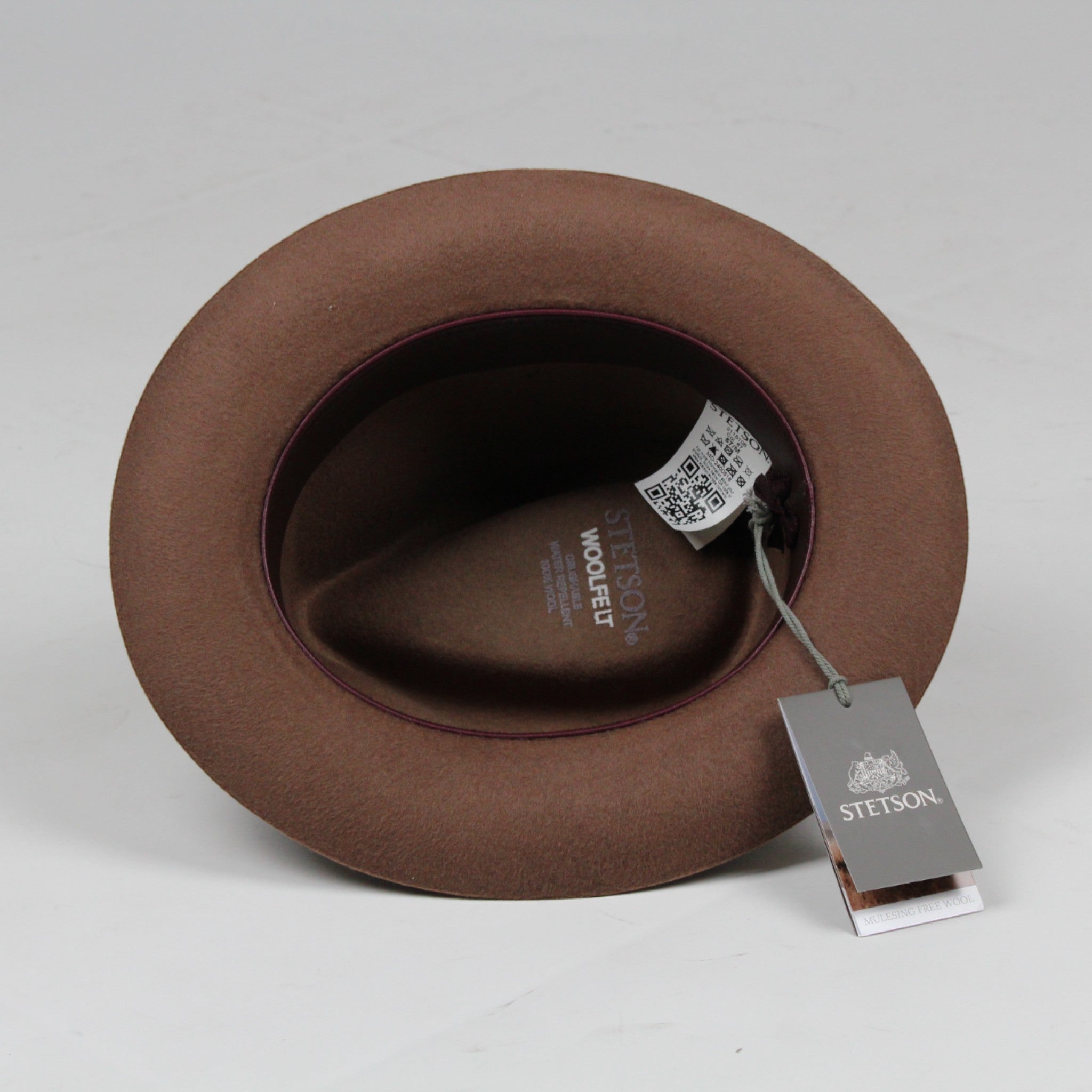 CAPPELLO FEDORA CASTAGNO 67 IN FELTRO DI LANA CAMOSCIO