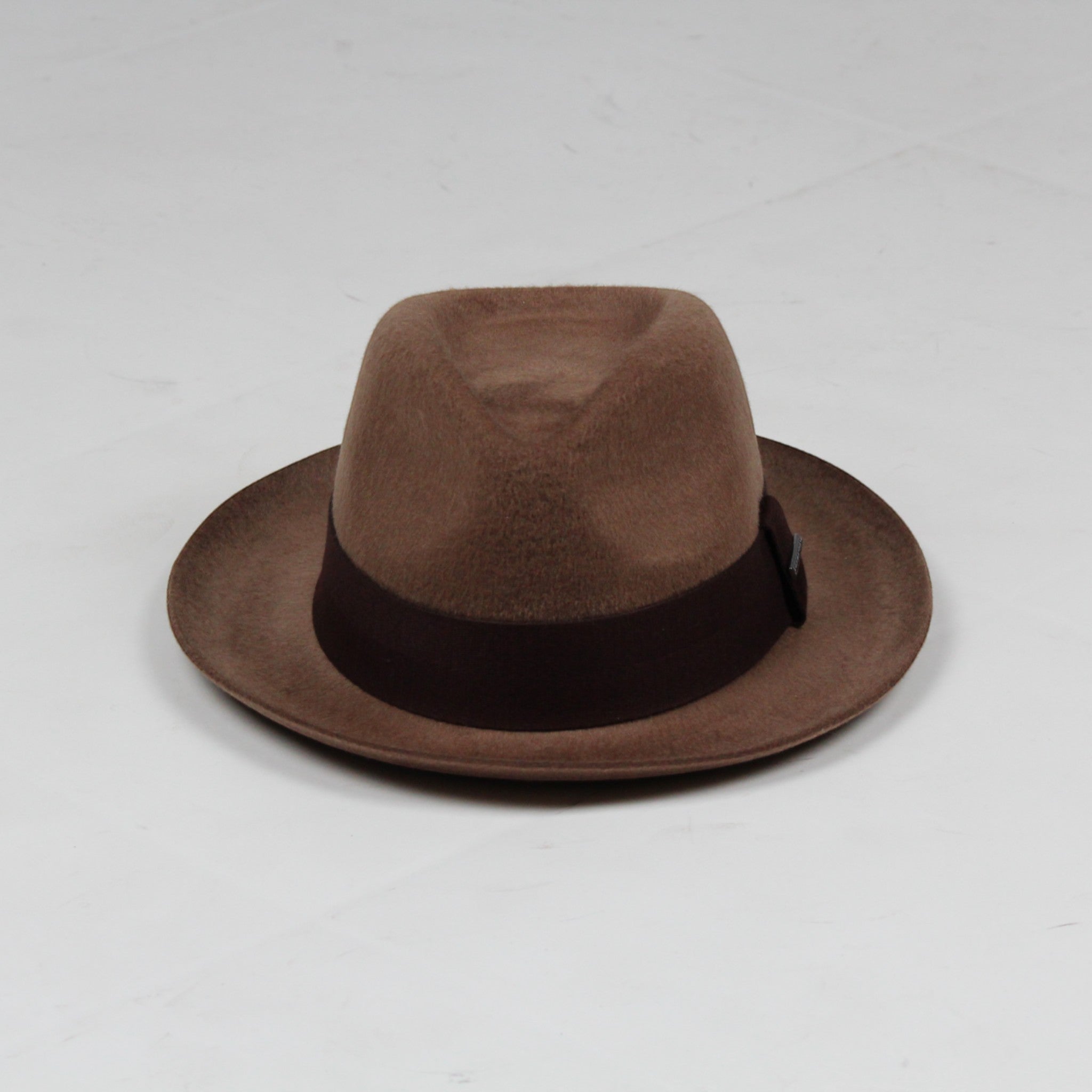 CAPPELLO FEDORA CASTAGNO 67 IN FELTRO DI LANA CAMOSCIO