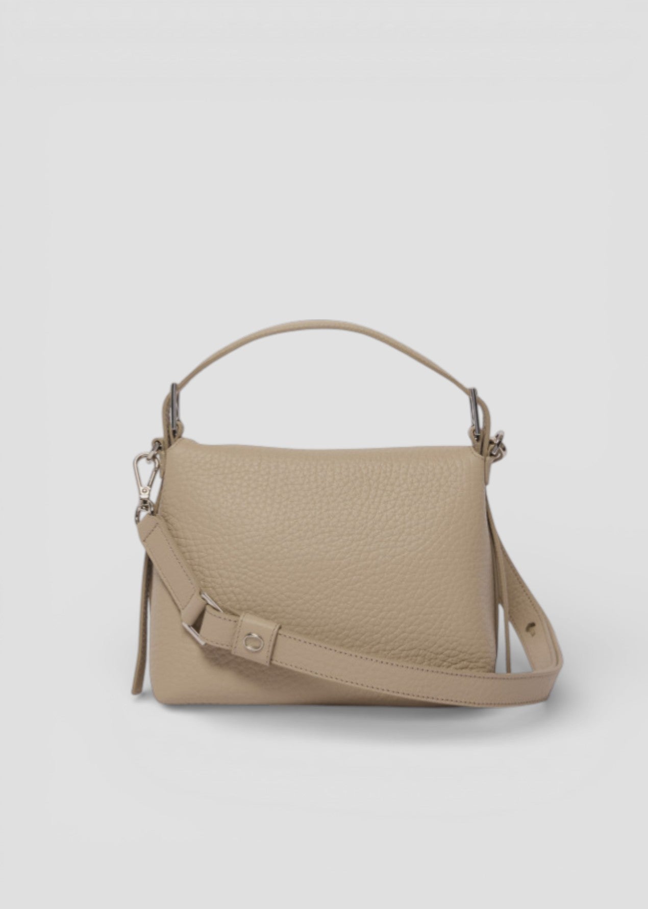 SS26-B02175-SOF BORSA A MANO NANA SMALL SOFT IN PELLE CON TRACOLLA SABBIA
