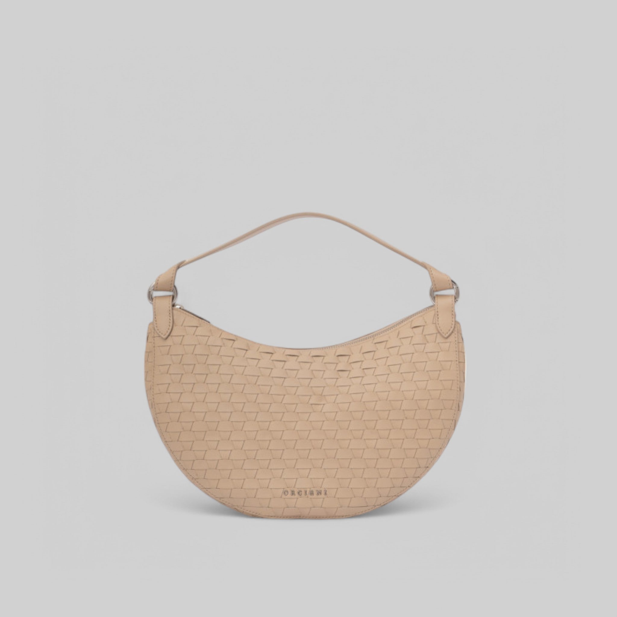 B02183-NWO BORSA DUMPLING M NAPPA WOVEN ORO COL. AVORIO