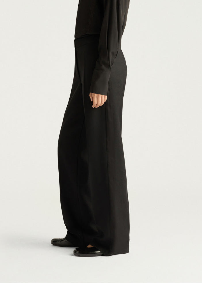 FW25-252MMOPA049_256MO15 PANTALONI BENJAMIN IN CHEVRON DI LANA UNITO - NERO