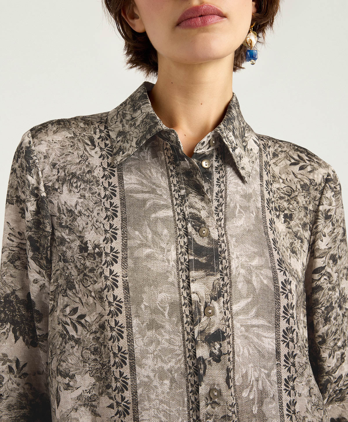 FW25-252MMOSH001_252MO03B CAMICIA ARLES IN VISCOSA JAQUARD STAMPATA - MULTICOLOR VERDONE