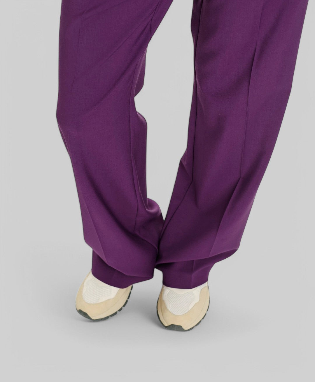 255MMOPA019 PANTALONI MARAJO IN ACETATO SETA UNITO - VIOLA