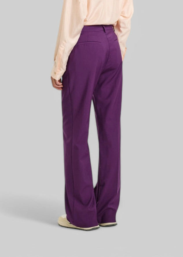 255MMOPA019 PANTALONI MARAJO IN ACETATO SETA UNITO - VIOLA