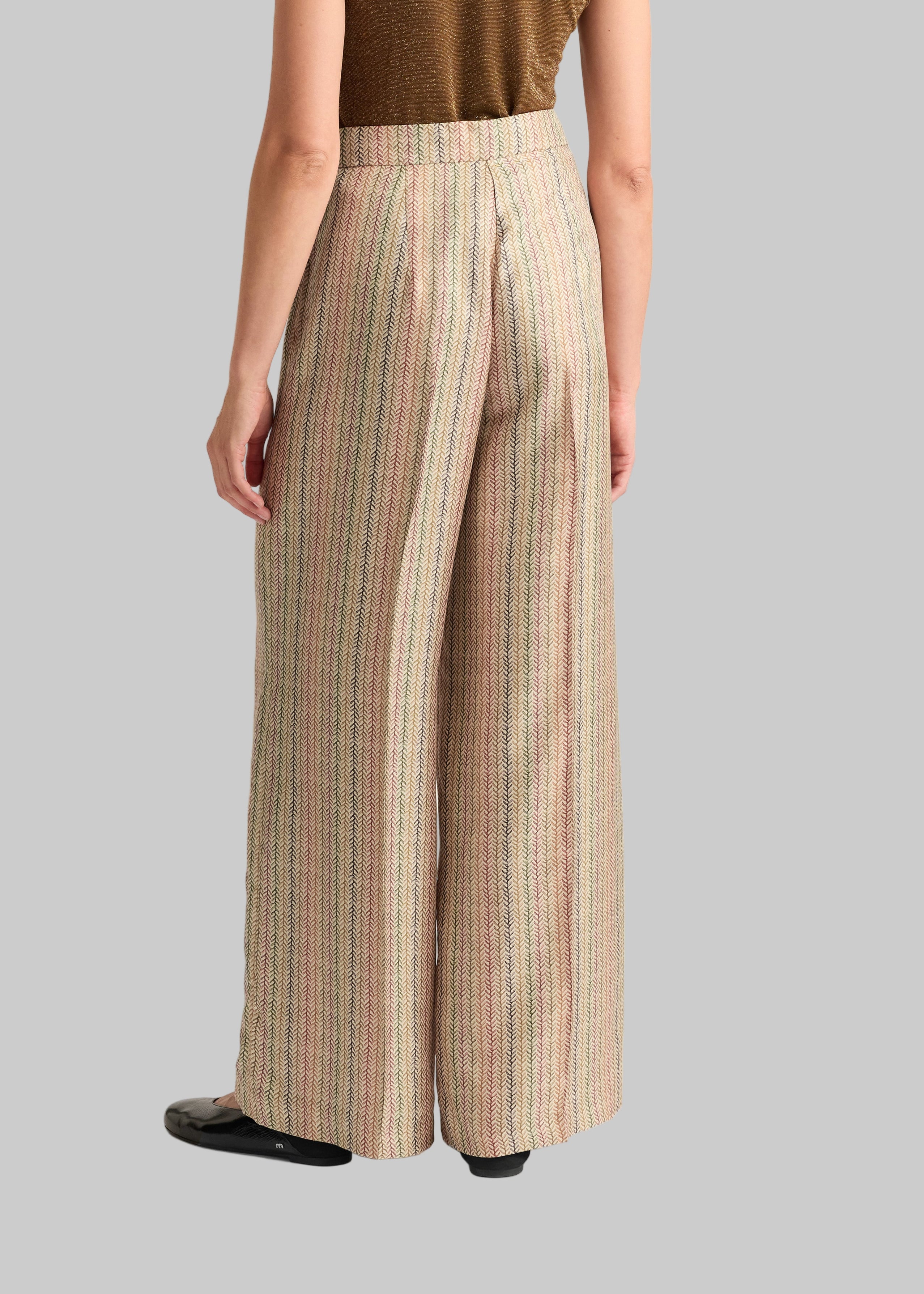 FW25-256MMOPA004_256MO01 PANTALONI COCOS IN TWILL DI SETA STAMPATO - MULTICOLOR BEIGE