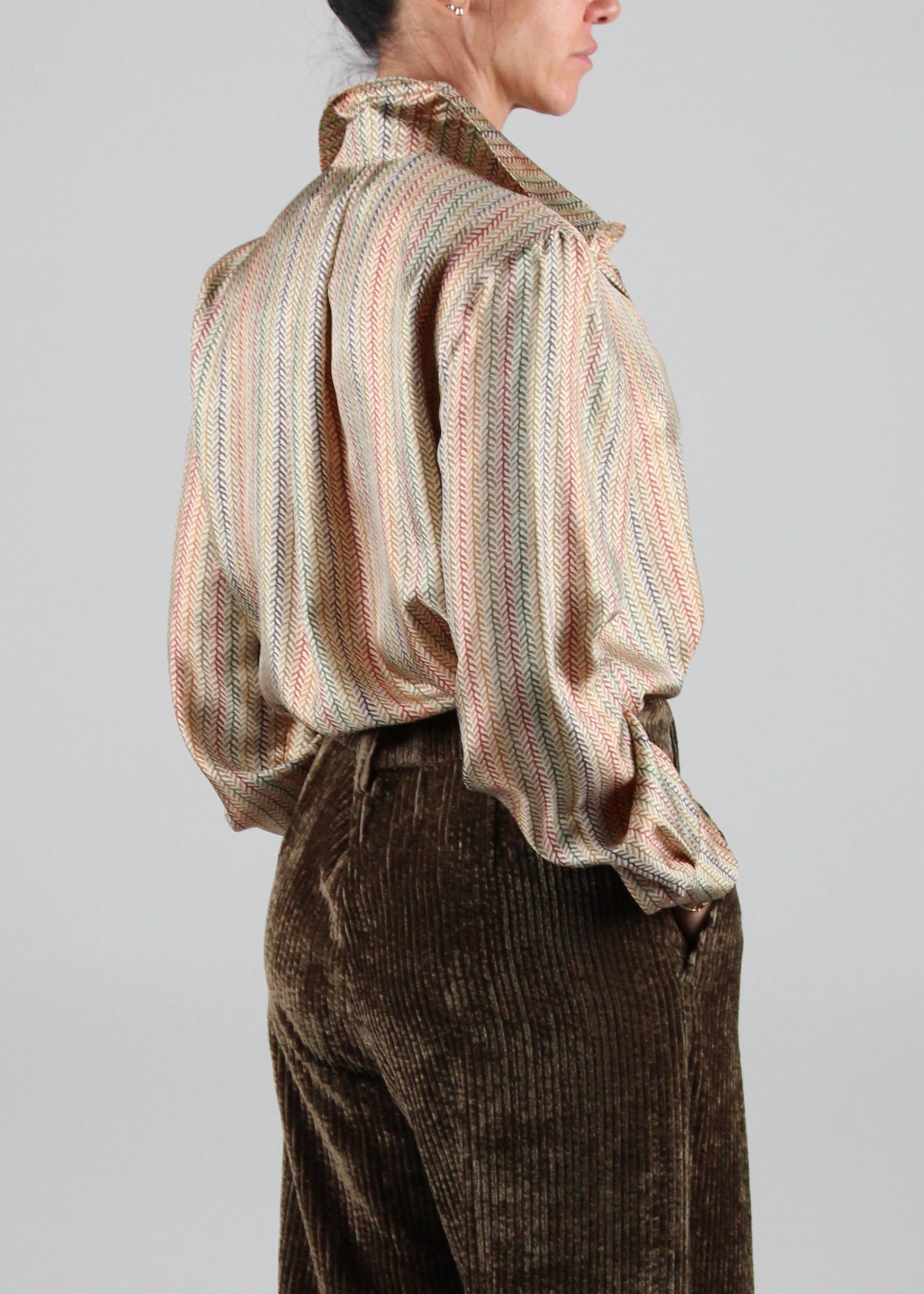 FW25-256MMOSH001_256MO01 CAMICIA ARLES IN TWILL DI SETA STAMPATO - MULTICOLOR BEIGE