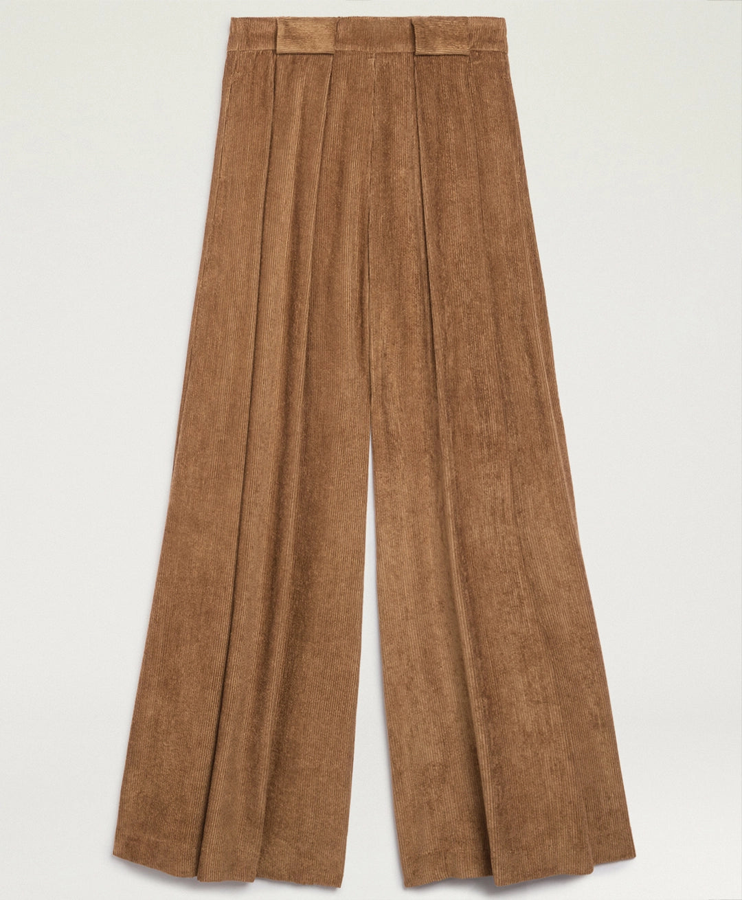 MOPA019-26228MO-0145 PANTALONE PALAZZO ASPEN IN VELLUTO A COSTE DI VISCOSA - CAMMELLO