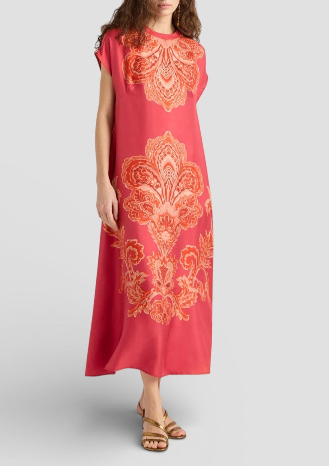 SS26-265MMODR007_265MO02 VESTITO JAVIER IN TWILL CON STAMPA PIAZZATA - LOBSTER