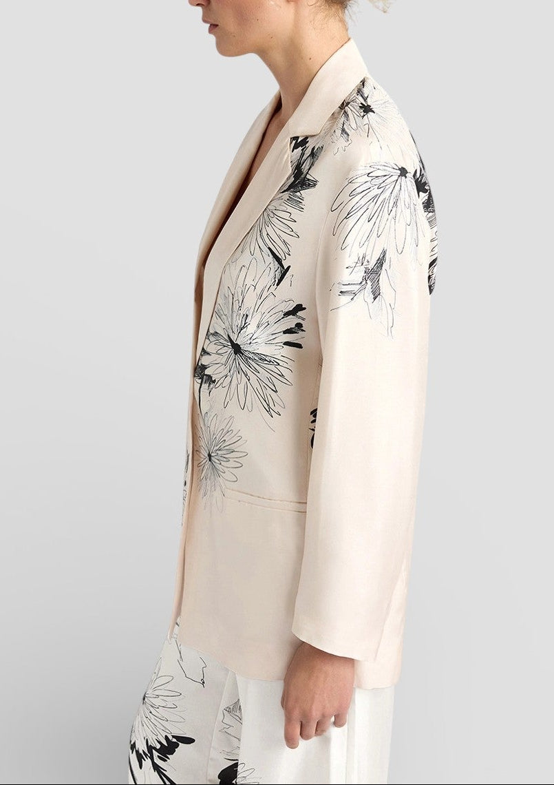 SS26-265MMOJA001_265MO02 GIACCA ZUNI IN TWILL CON STAMPA PIAZZATA - BIANCO/NERO