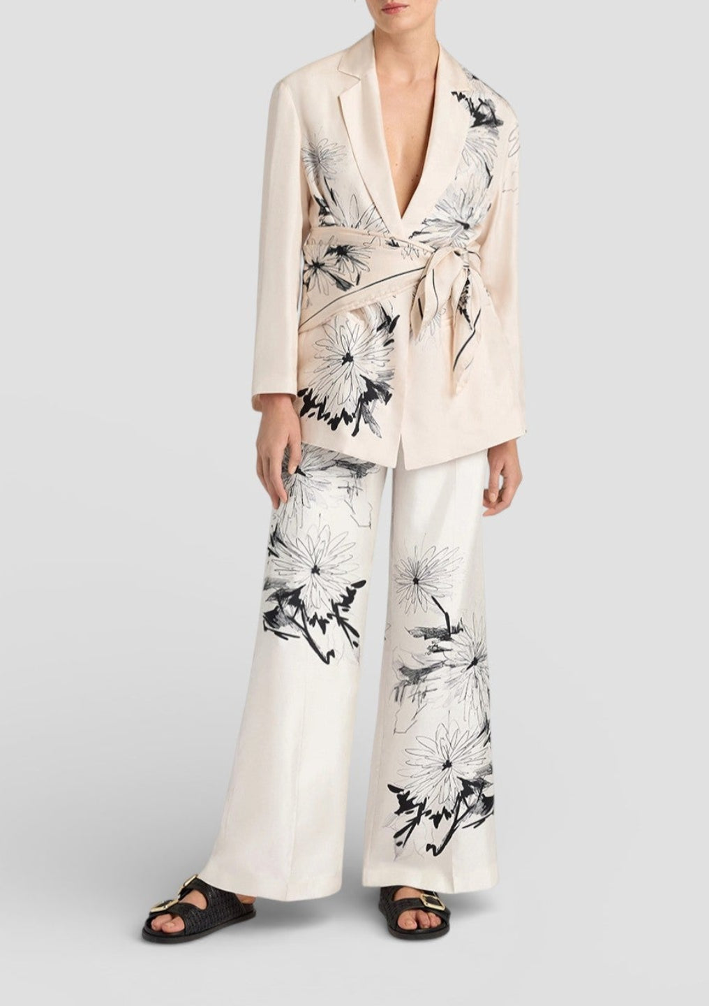 SS26-265MMOJA001_265MO02 GIACCA ZUNI IN TWILL CON STAMPA PIAZZATA - BIANCO/NERO