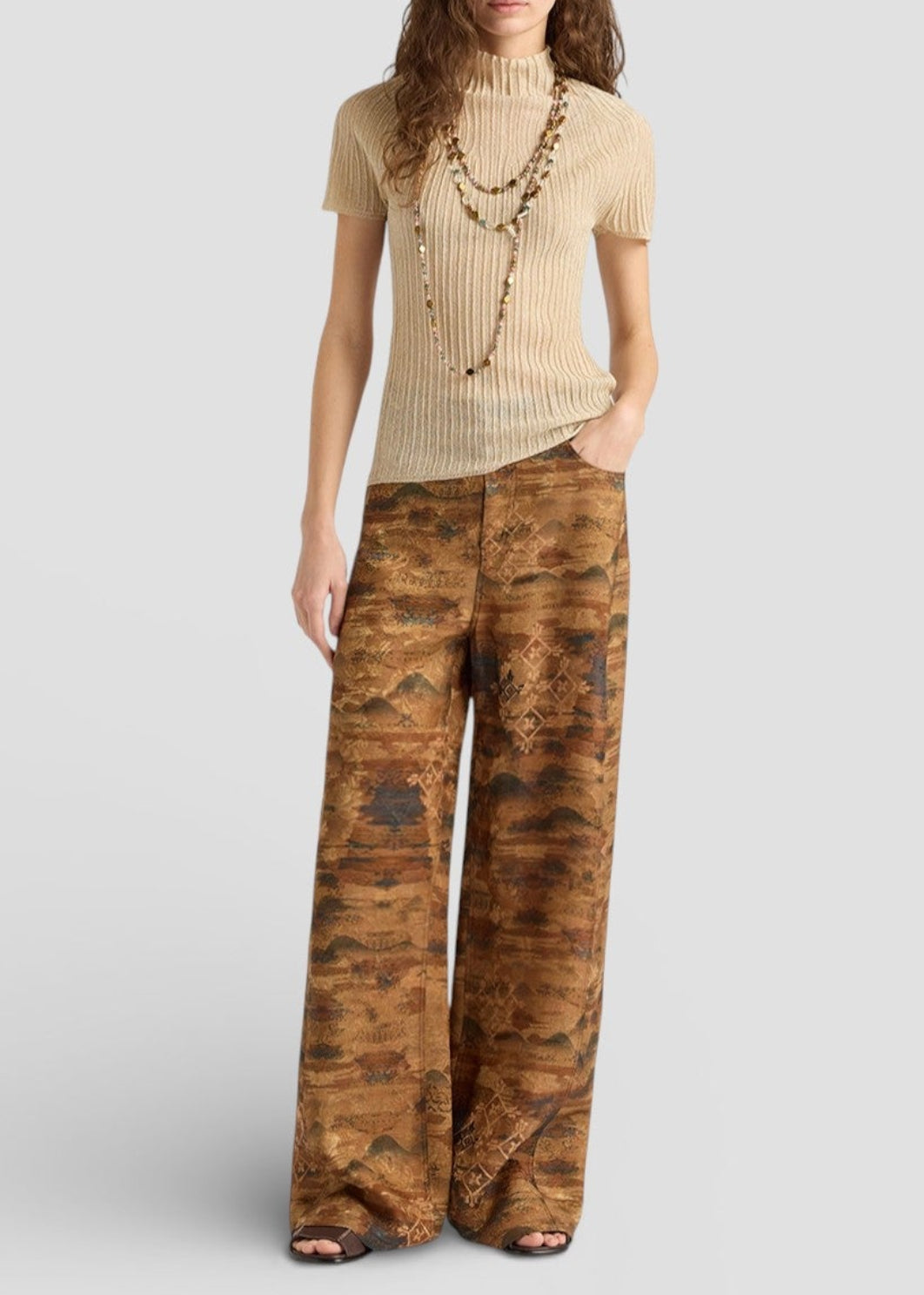 SS26-265MMOKN031_265MO37 TSHIRT MIRADA IN LUREX MIX PUNTI - ORO CHIARO