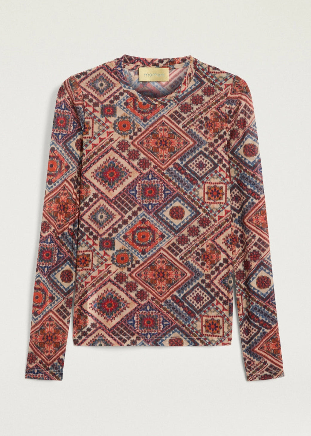 SS26-265MMOTS011_265MO45 TSHIRT WAINA IN CHARMEUSE STRETCH MORBIDO - MULTICOLOR ROSATO