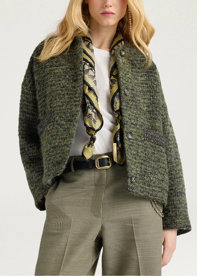 MOJA039-26652MO-0751 GIACCA MOSARA IN LANA E LUREX - VERDE MIRTO