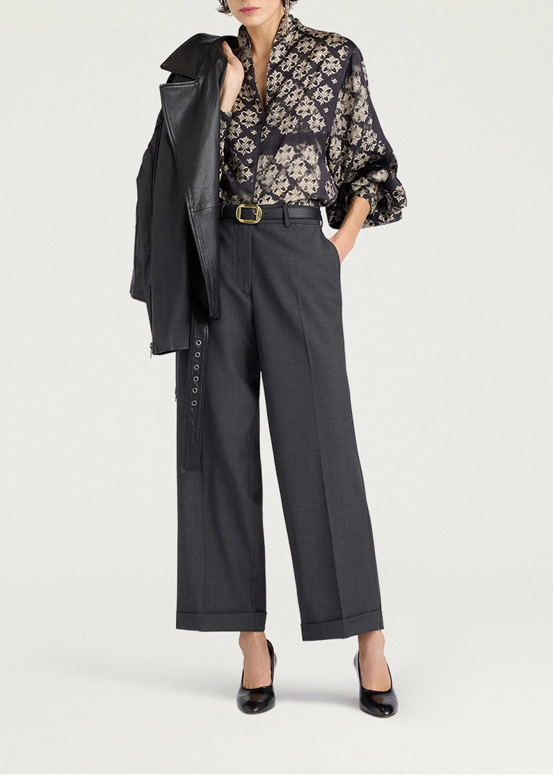 MOPA037-26622MO-0932 PANTALONE GAMBA DRITTA REGOLARE DANGO IN TESSUTO FRESCO DI LANA STRETCH - GRIGIO ANTRACITE