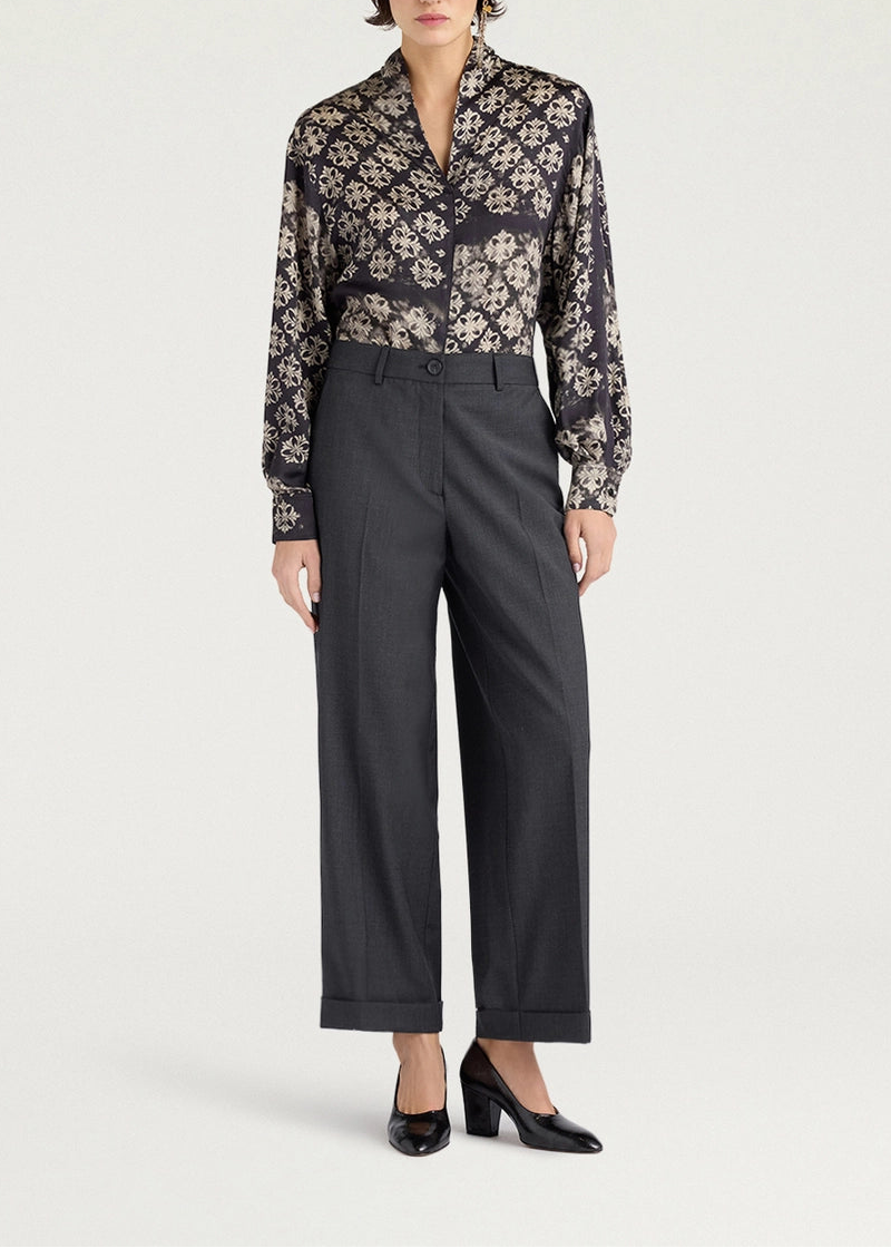 MOPA037-26622MO-0932 PANTALONE GAMBA DRITTA REGOLARE DANGO IN TESSUTO FRESCO DI LANA STRETCH - GRIGIO ANTRACITE