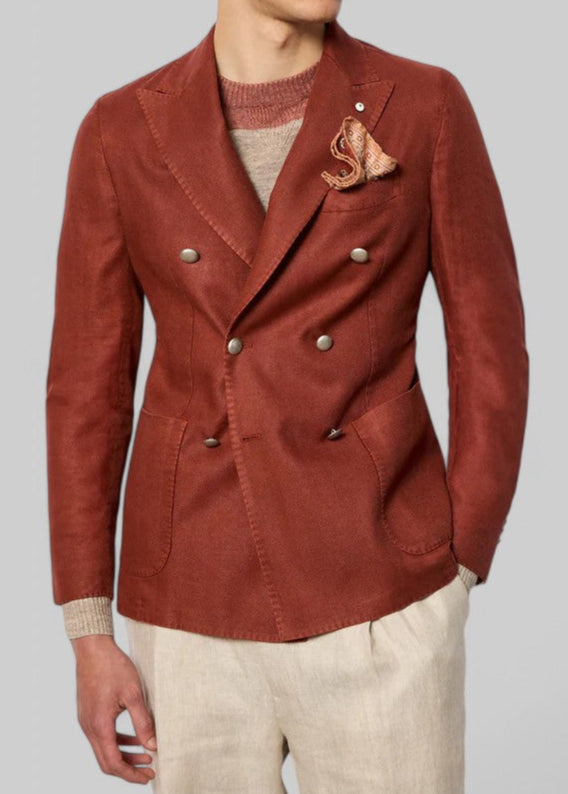 SS25 2852-S-55031/06 GIACCA STEVE DOPPIOPETTO WASHED MATTONE