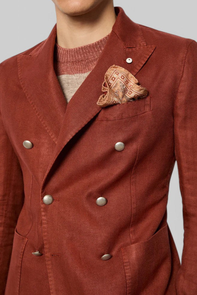 SS25 2852-S-55031/06 GIACCA STEVE DOPPIOPETTO WASHED MATTONE