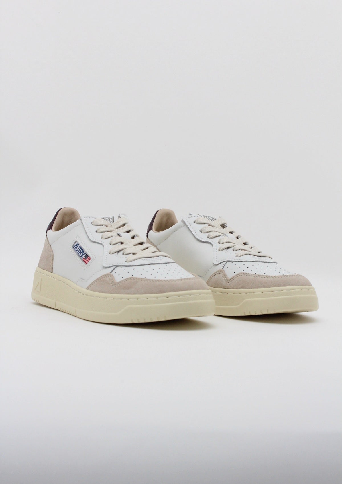AULW LS18 SNEAKERS DONNA AUTRY MEDALIST LOW - BIANCO / SABBIA / BORDEAUX / CREMA