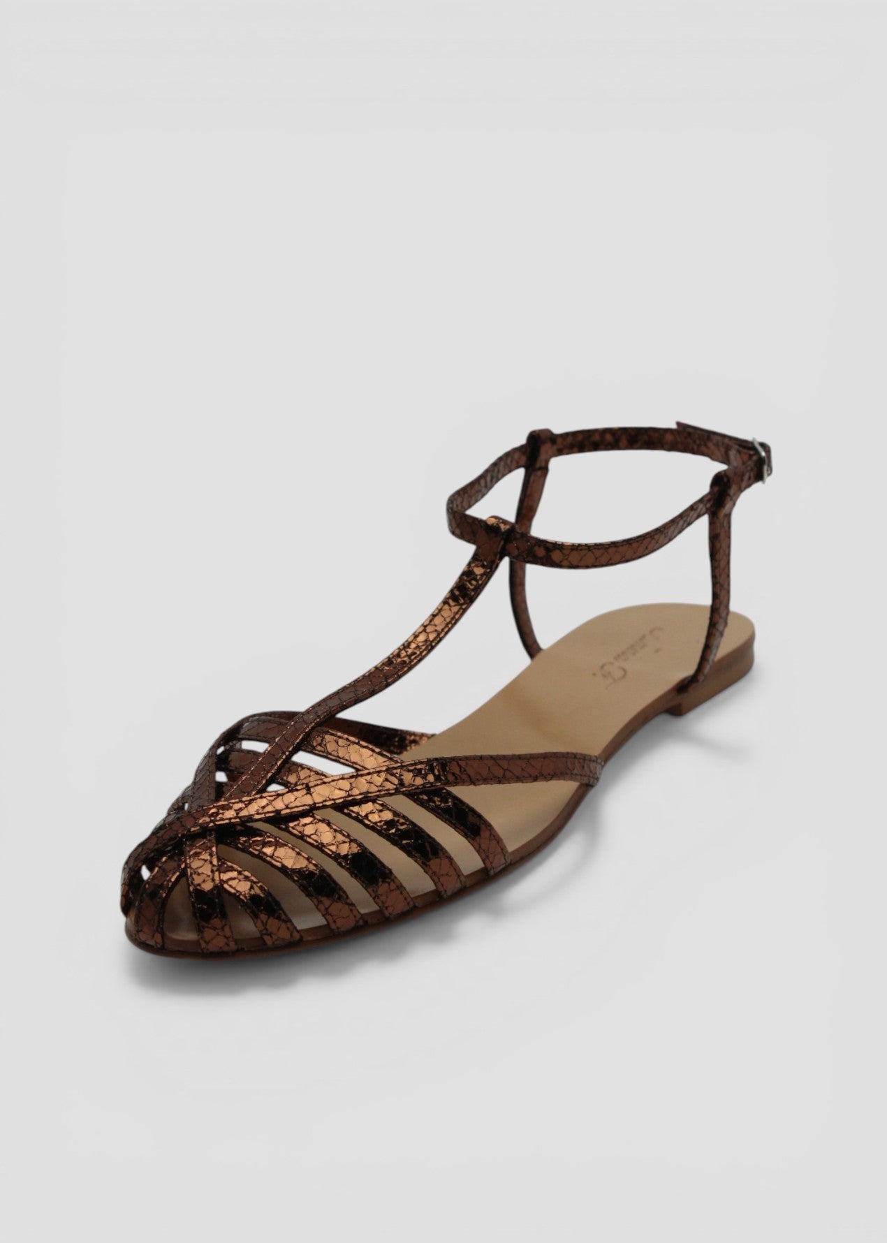 SS26-512. SANDALO RAGNETTO IN WHIPS BRONZO