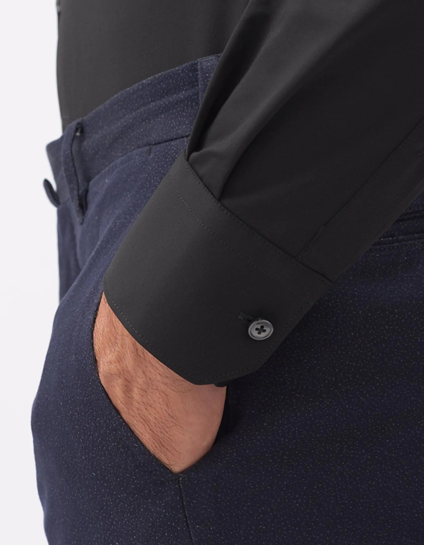 FW25-ACT558ML CAMICIA IN JRS UOMO. COLORE 004 NERO