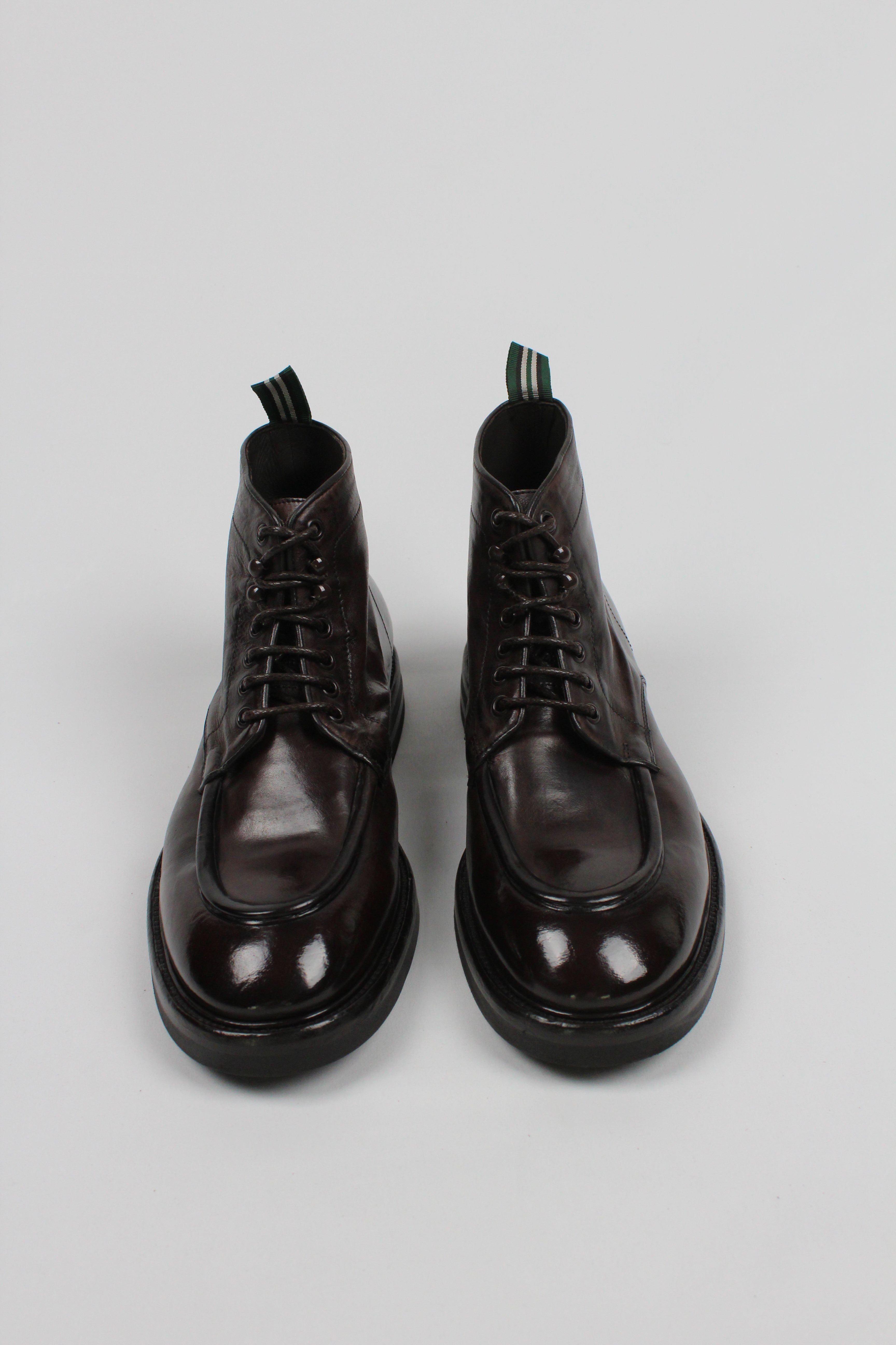 FW25-6017-MA432-D2588T STIVALETTO ALLACCIATO DA UOMO IN PELLE SPAZZOLATA TESTA DI MORO