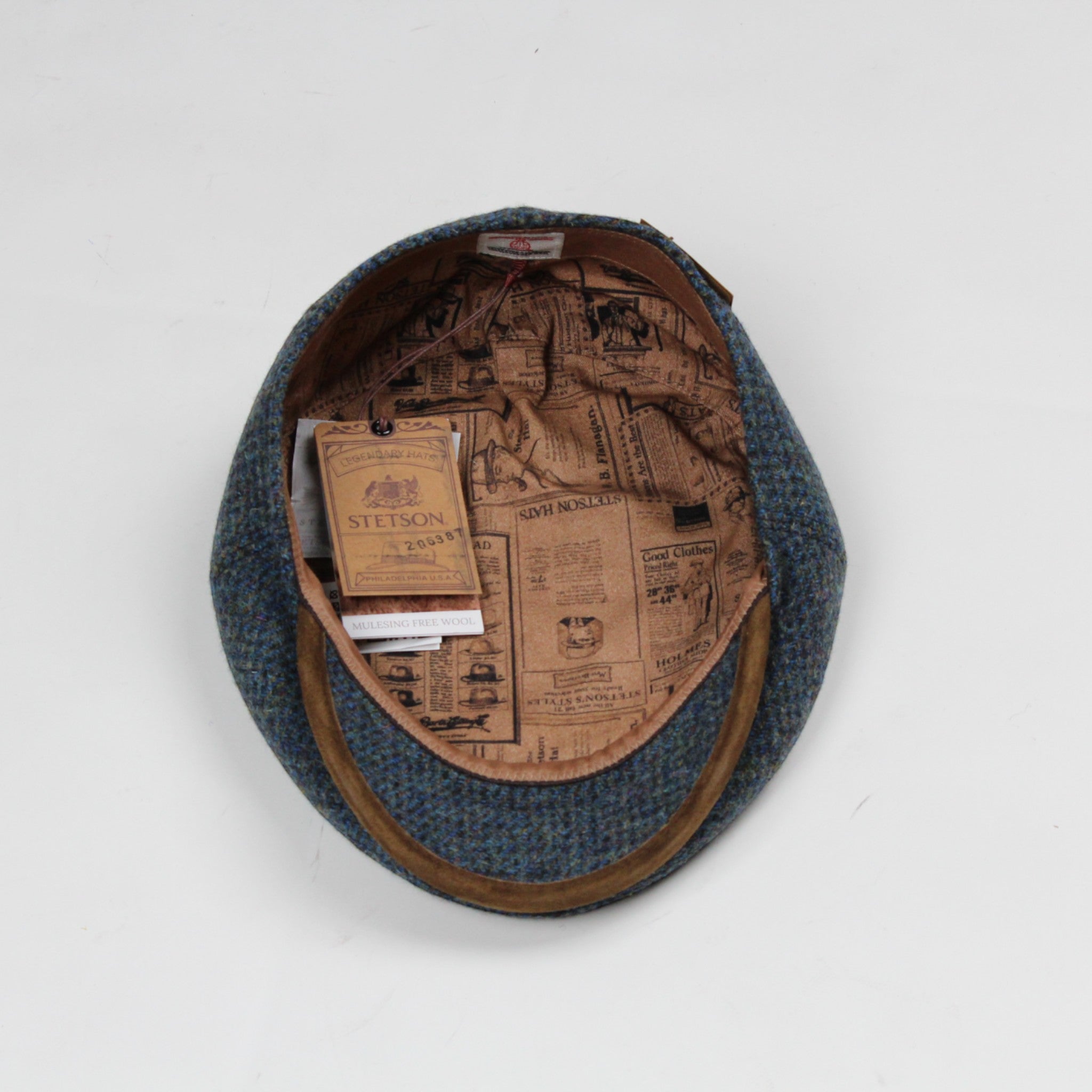 COPPOLA HATTERAS BLUE GREEN 25 WOOL HARRIS TWEED