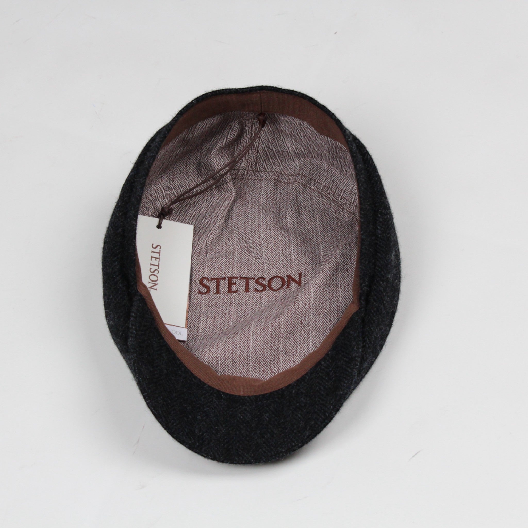 COPPOLA DRIVER CAP DARK GREY 311 WOOL HERRINGBONE