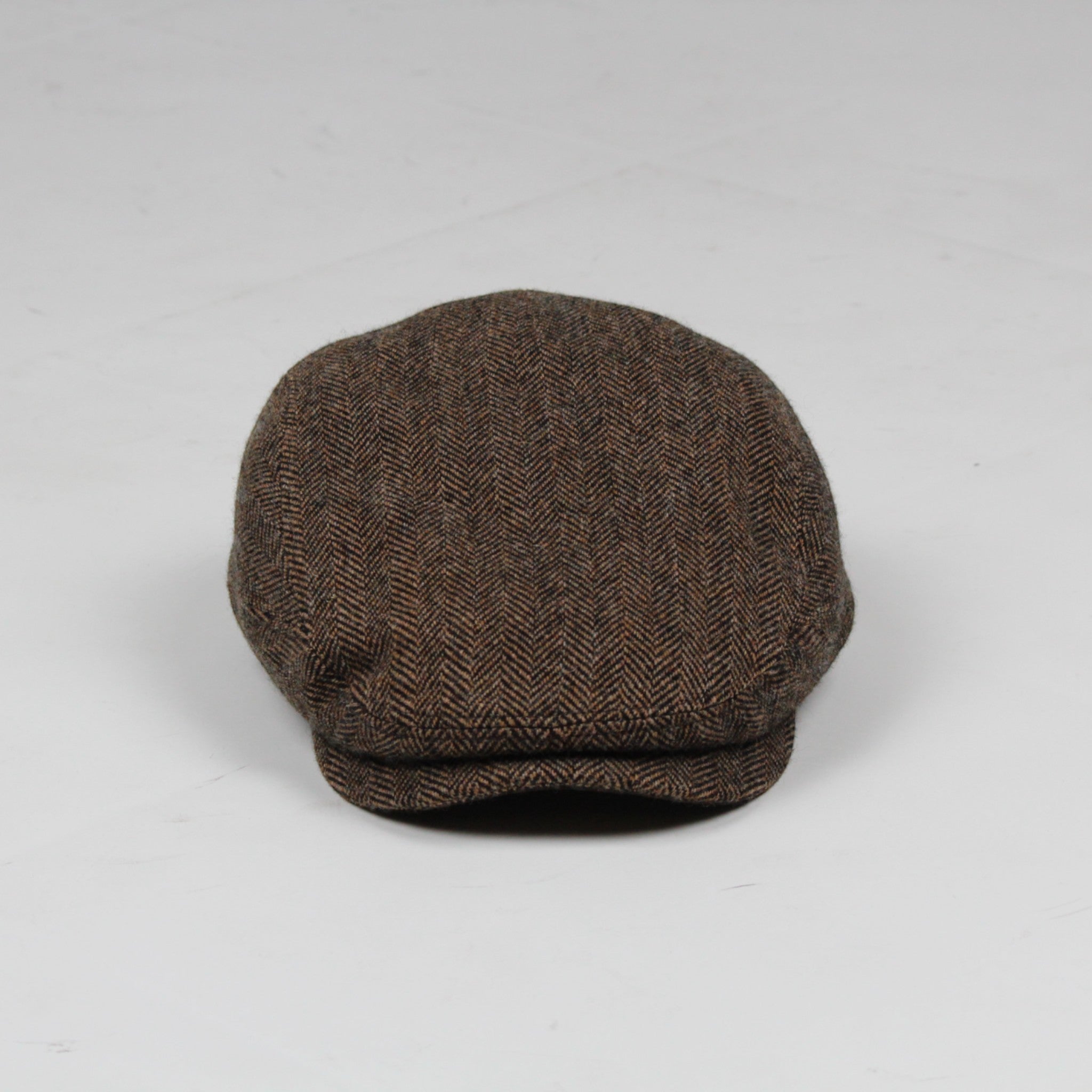 COPPOLA DRIVER CAP BROWN MELANGE 367 WOOL HERRINGBONE