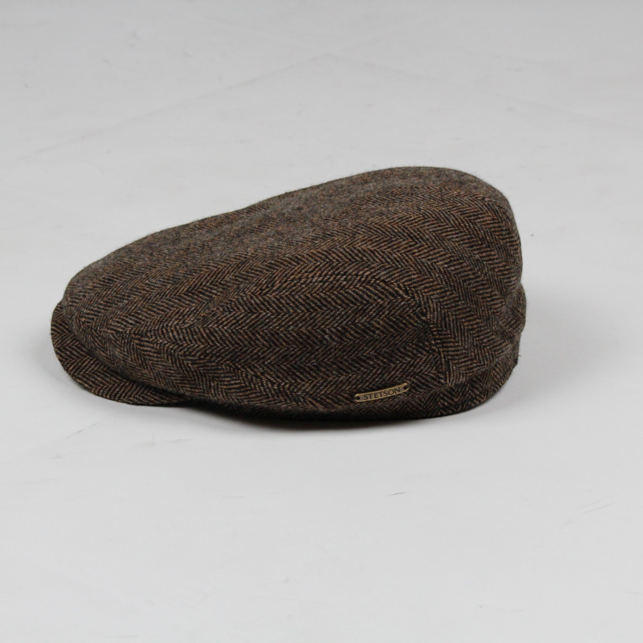 COPPOLA DRIVER CAP BROWN MELANGE 367 WOOL HERRINGBONE