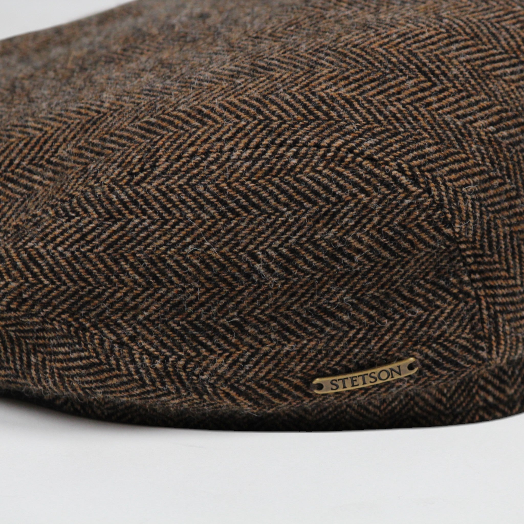 COPPOLA DRIVER CAP BROWN MELANGE 367 WOOL HERRINGBONE