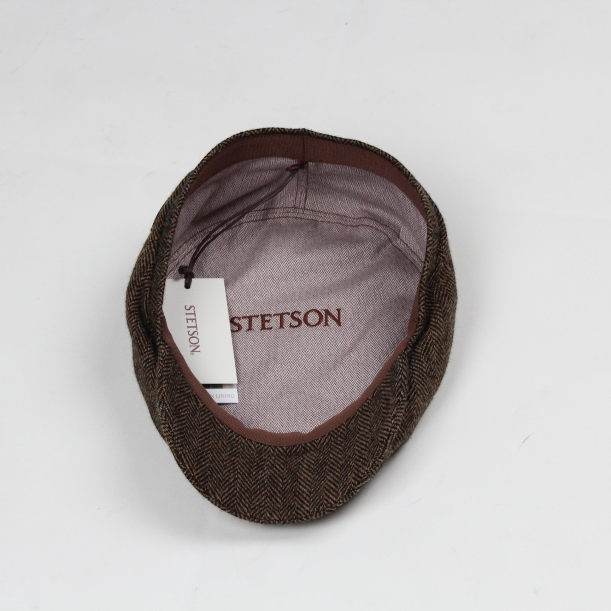COPPOLA DRIVER CAP BROWN MELANGE 367 WOOL HERRINGBONE
