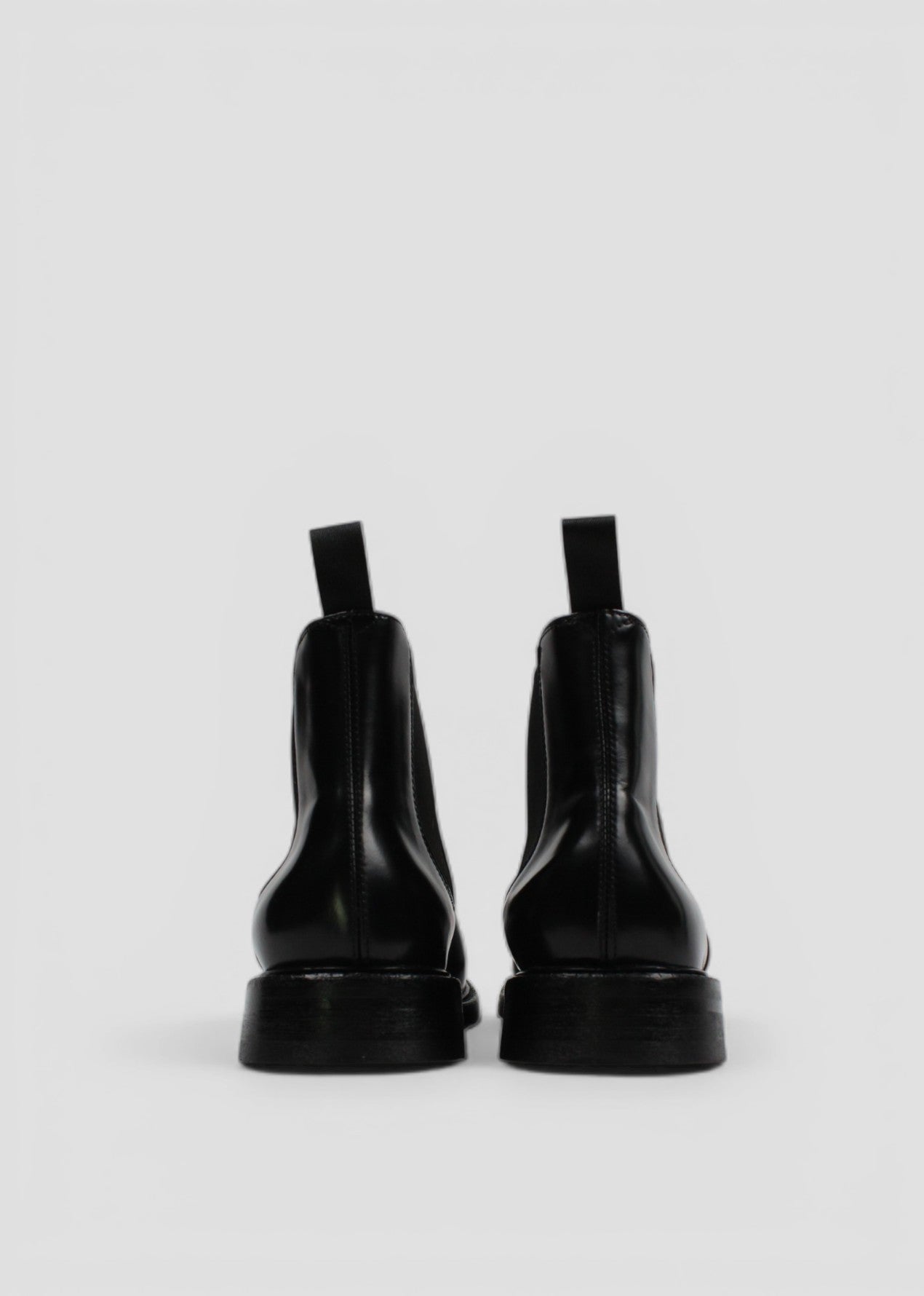 FW25-7067-PONE-V6013A STIVALETTO CHELSEA ELASTICIZZATO IN PELLE SPAZZOLATA NERA