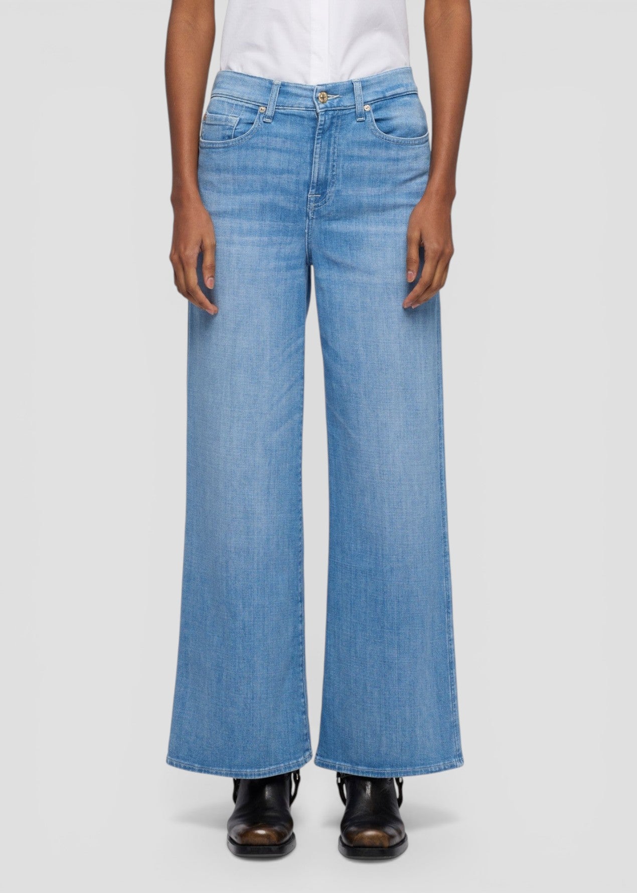 SS26-7U6P0R51-U73DG JEANS LOTTA ANKLE GLISTEN COLORE DENIM MEDIO