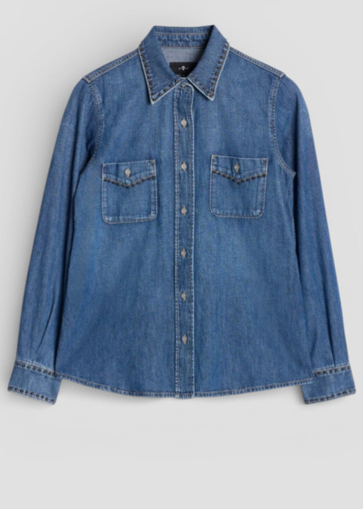 SS26-7U84TC21-U721C CAMICIA WESTERN SHIRT STREET WISE WITH STUDS COLORE DENIM MEDIO