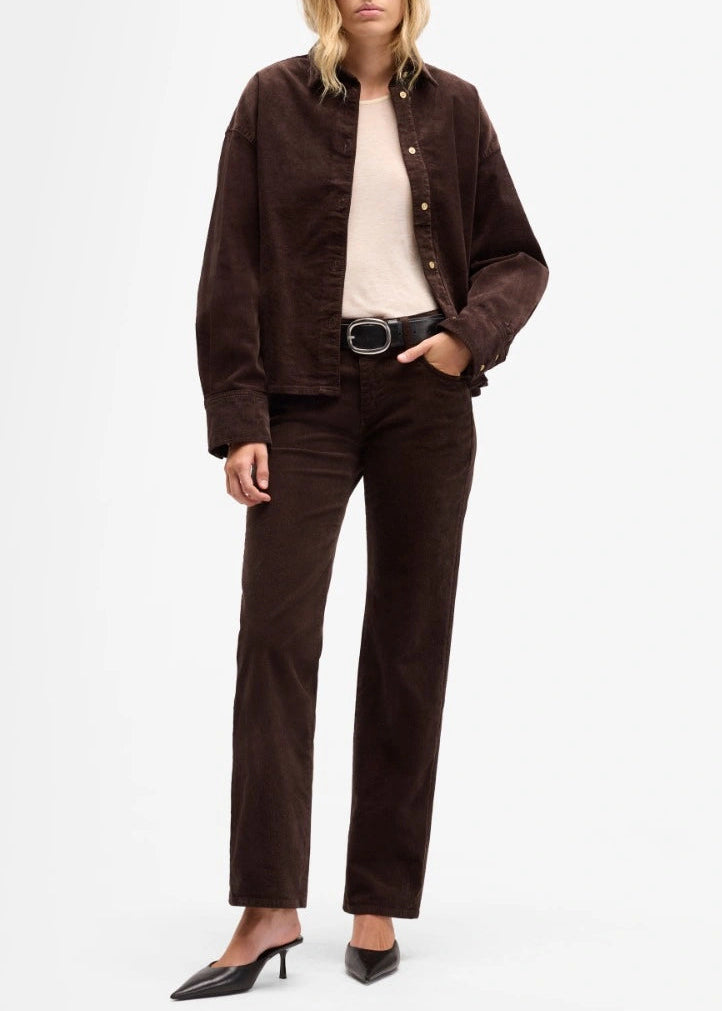 FW25-7UC90V64 JEANS CALIE STRAIGHT CORDUROY COFFEE