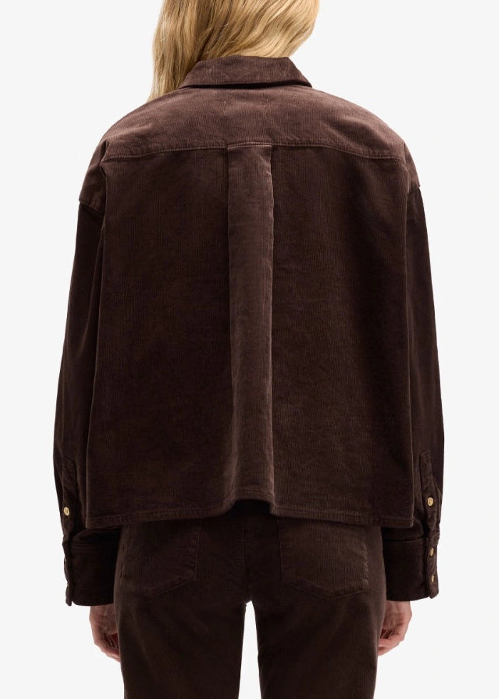 FW25-7UL10V64 GIACCA NINA CROPPED SHIRT CORDUROY COFFEE BEAN