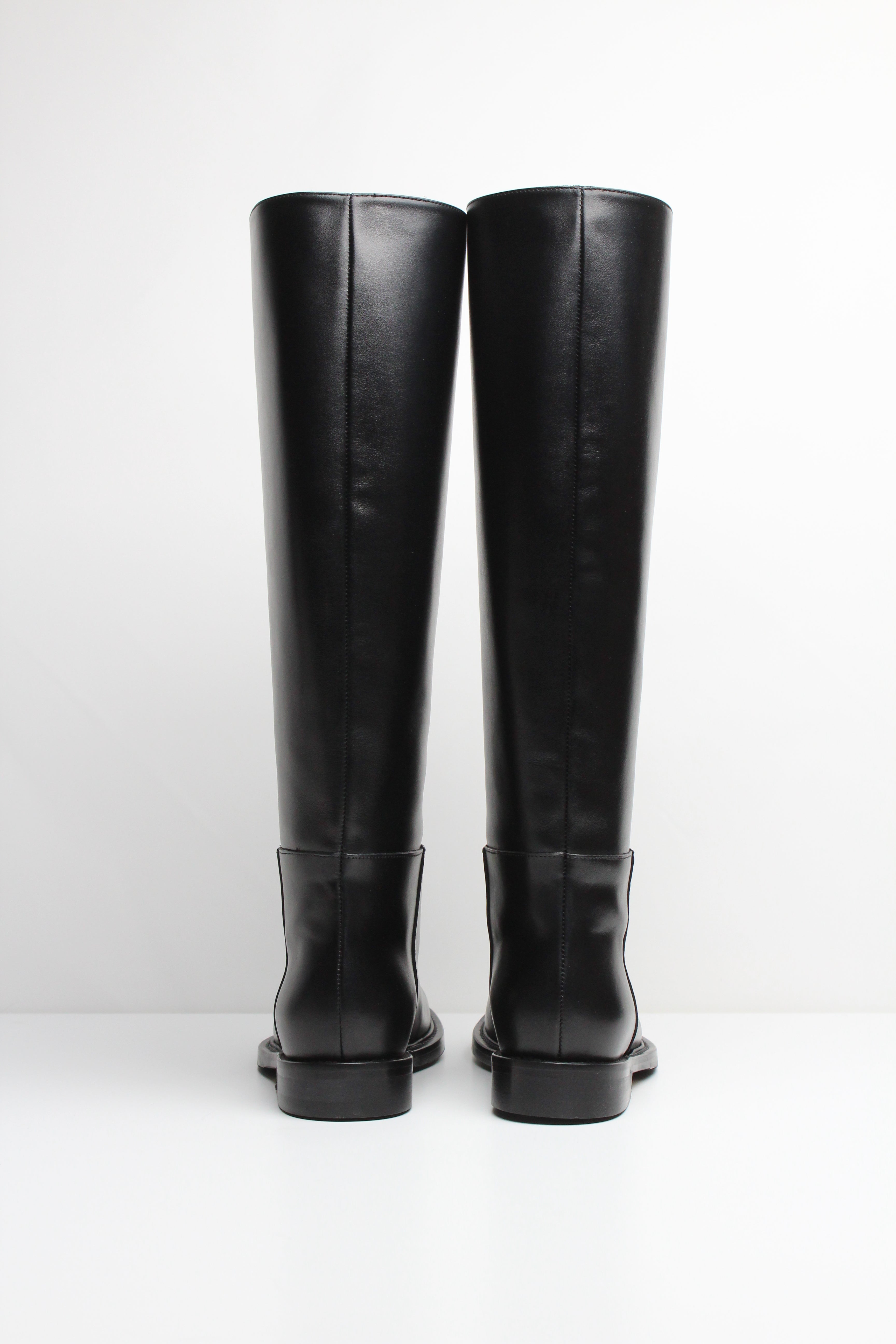 FWS25 9893 STIVALE CAVALLERIZZA IN PELLE NERO