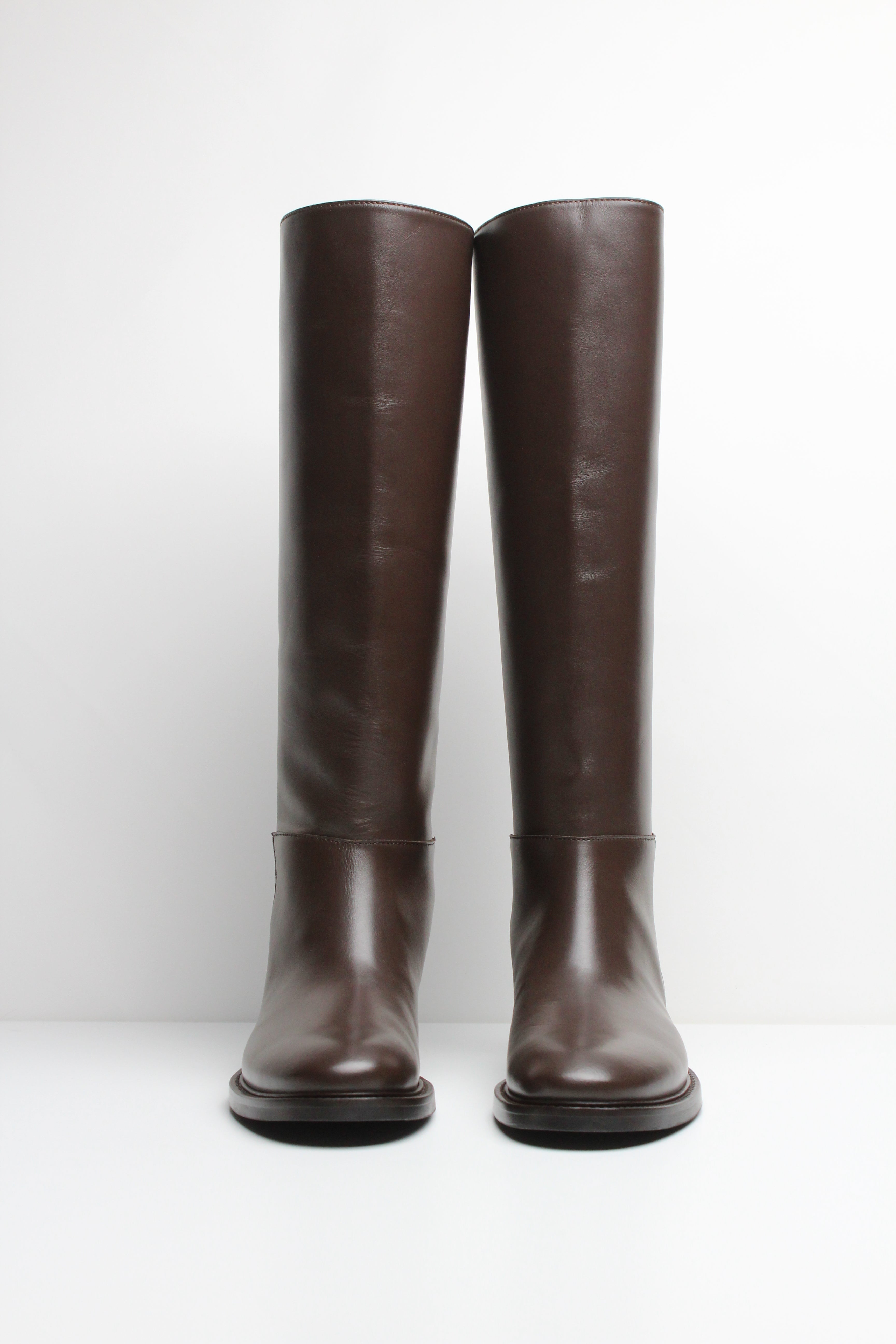 FWS25 9893 STIVALE CAVALLERIZZA IN PELLE TESTA DI MORO