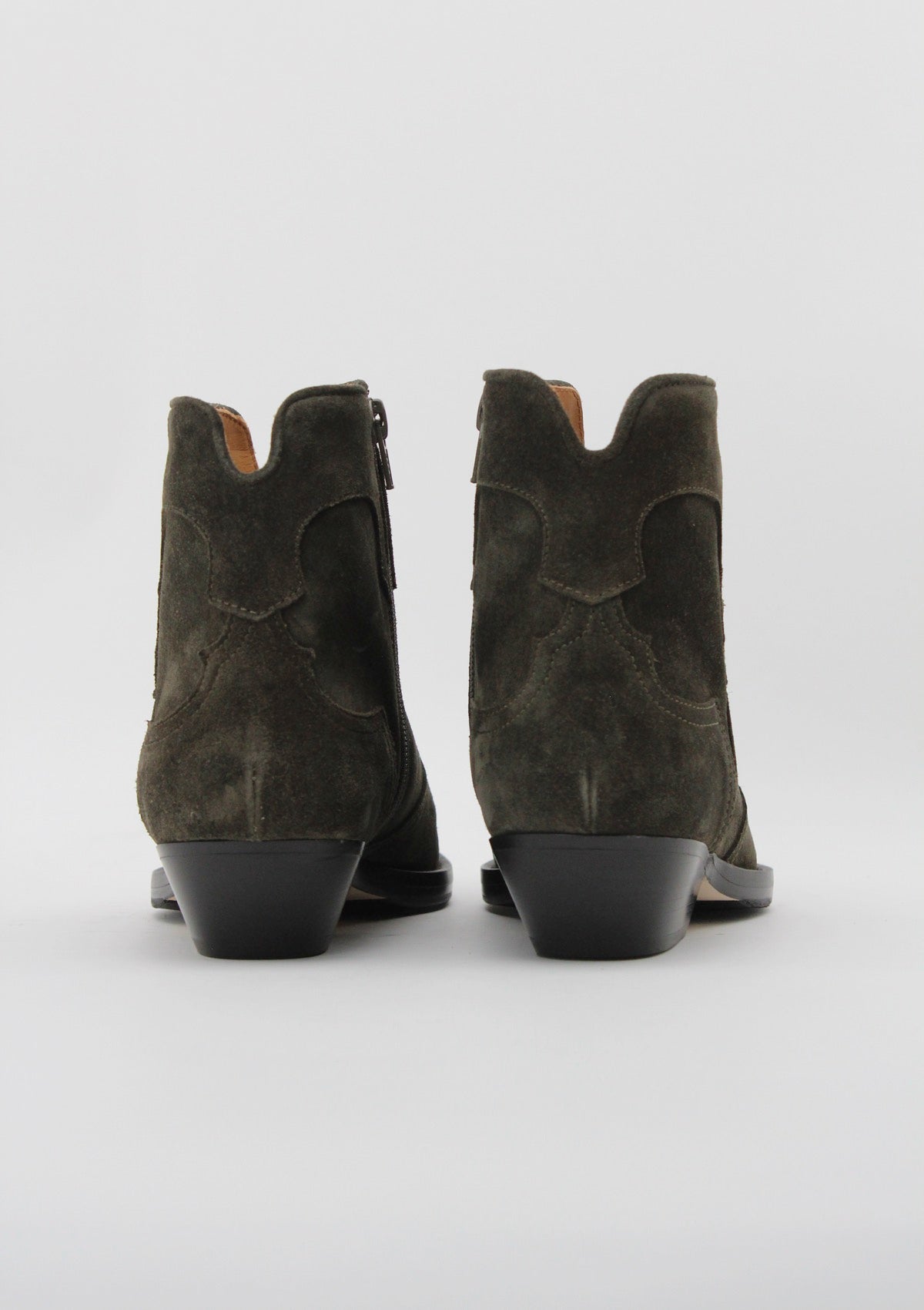 9951 Stivaletto Texano in Camoscio Verde Muschio - Anna F.